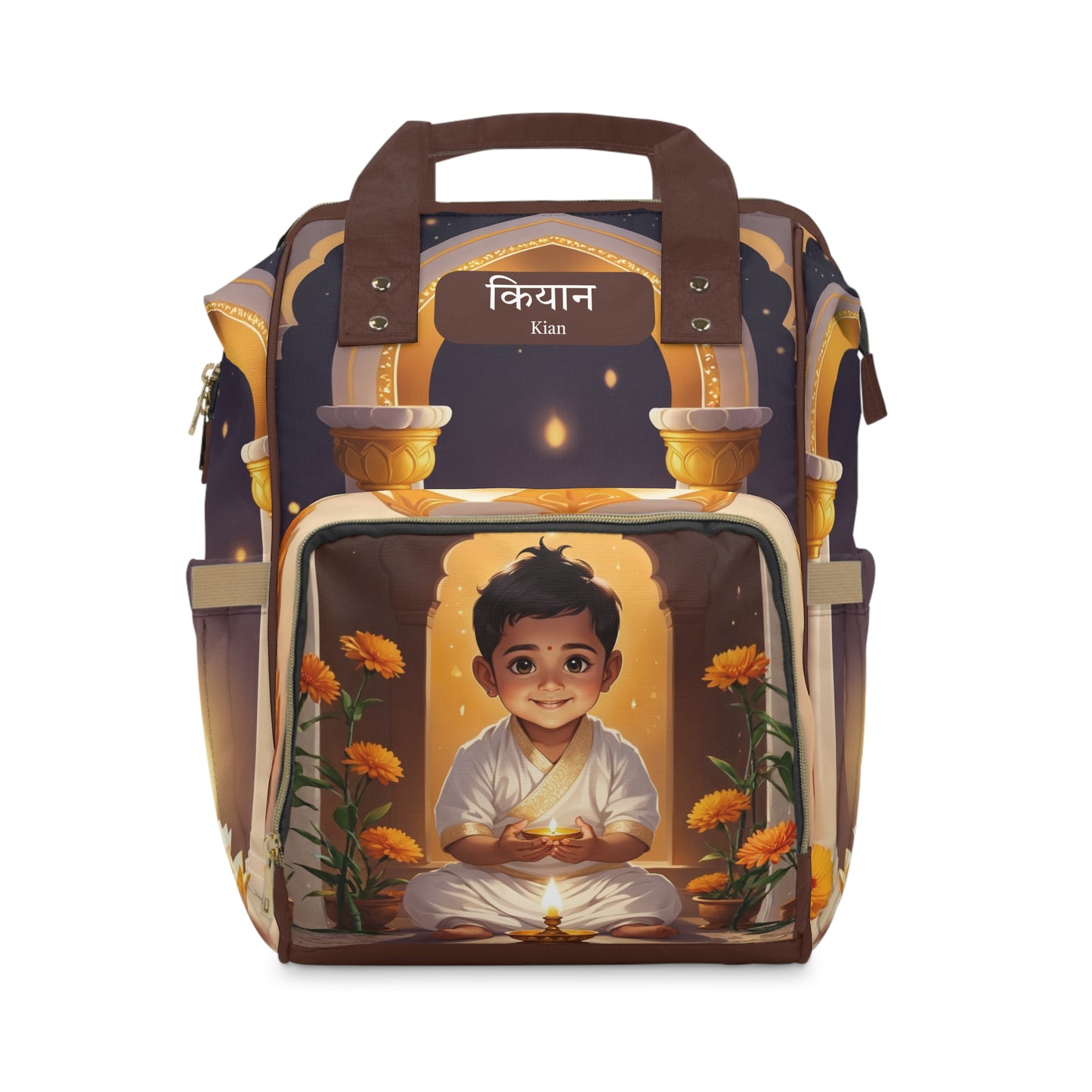 Kian India Baby Bag – Personalized Lantern & Temple Design