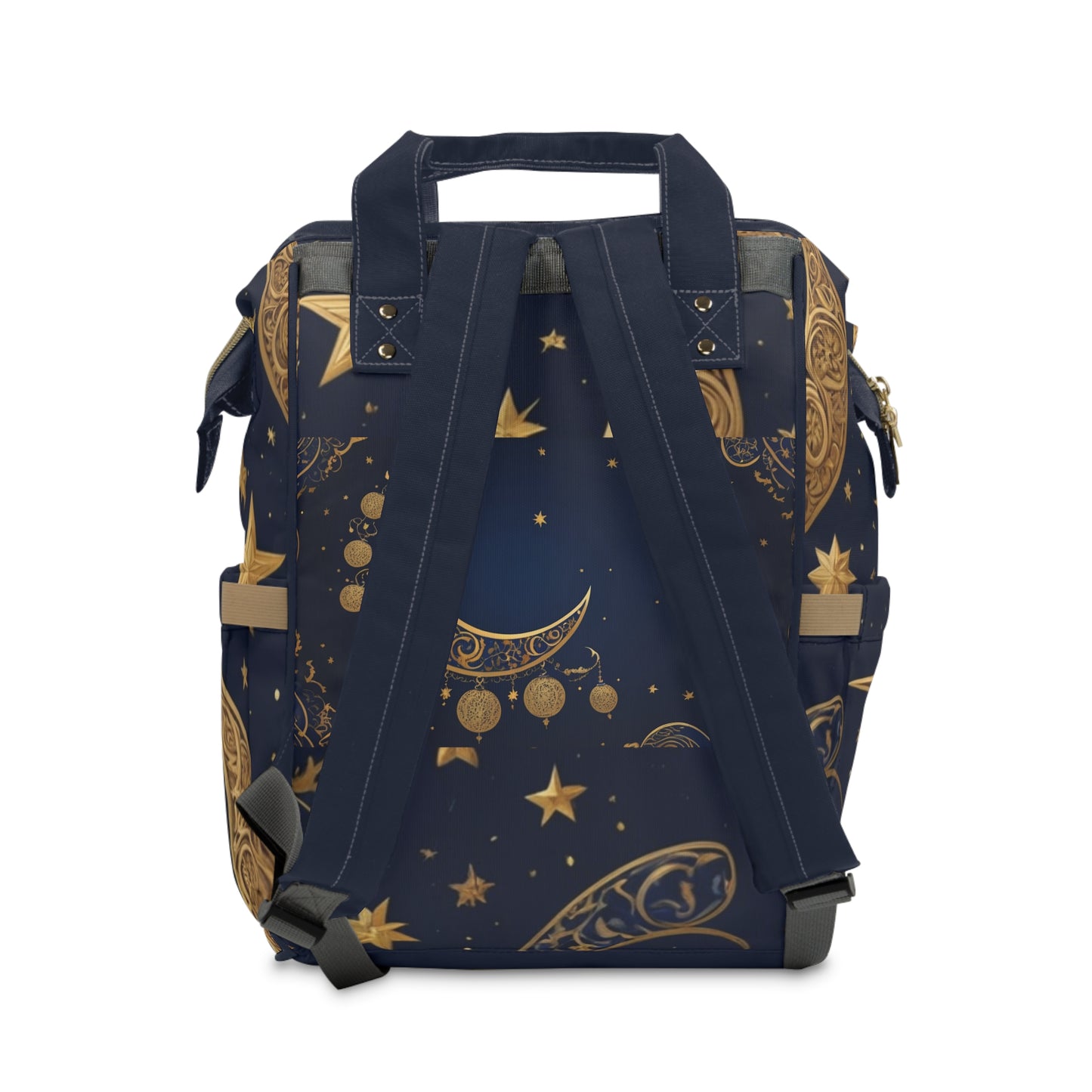 Boys Diaper Bag Personalized Arabic Baby Bag Qamari My Moon Gold Navy Moon and Stars