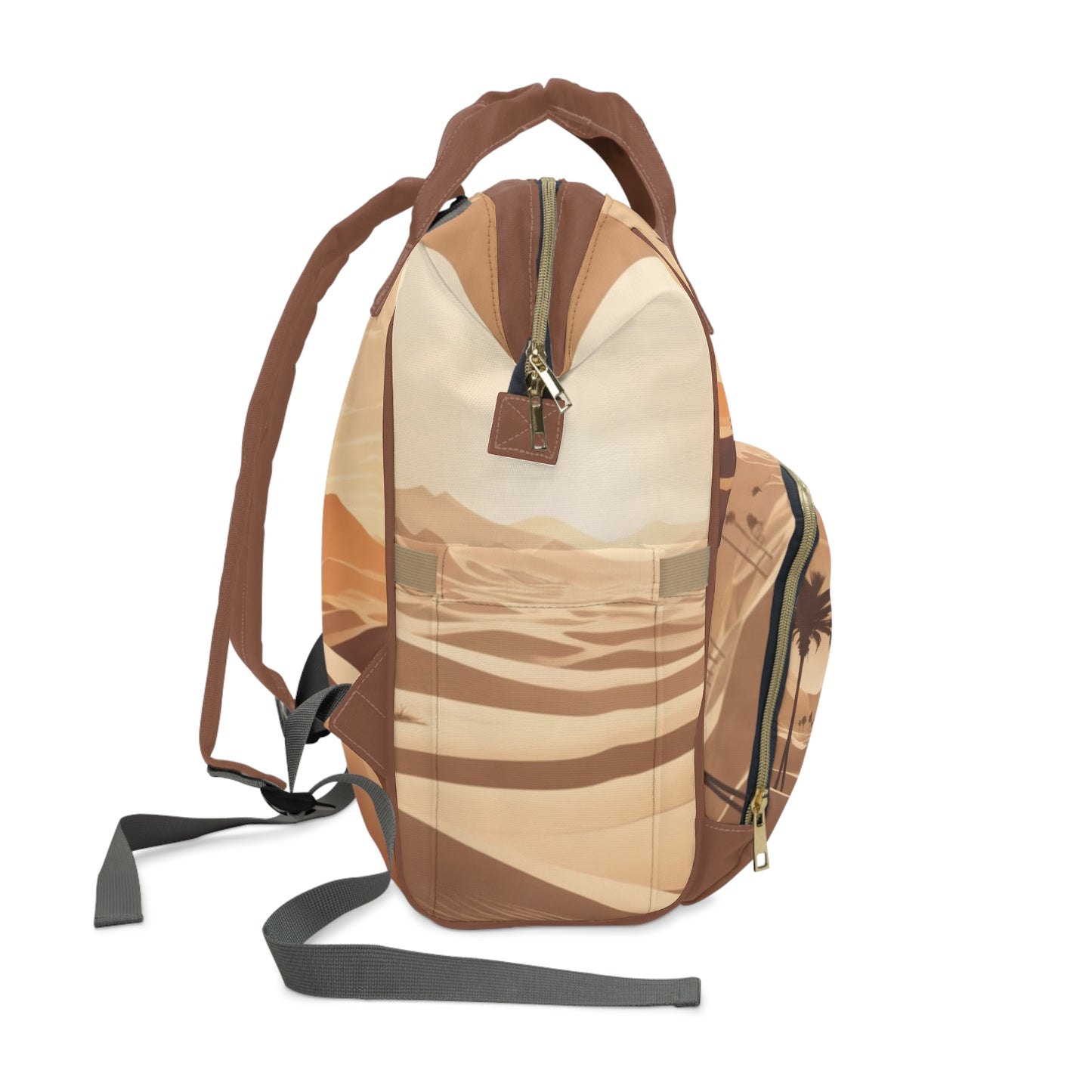 Boys Diaper Bag Personalized Arabic Baby Bag Roh Qalbi My Heart Desert Sunrise Design