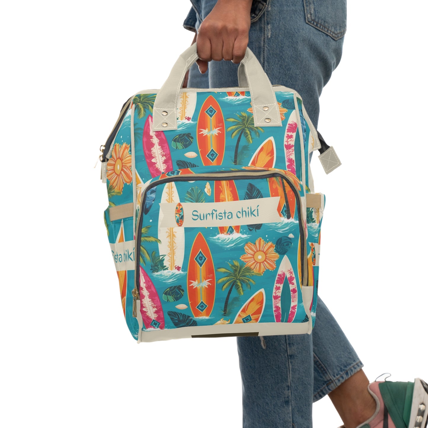 Boys Diaper Bag Personalized Aruba Baby Bag Surfboards Tropical Beach Waterproof Backpack