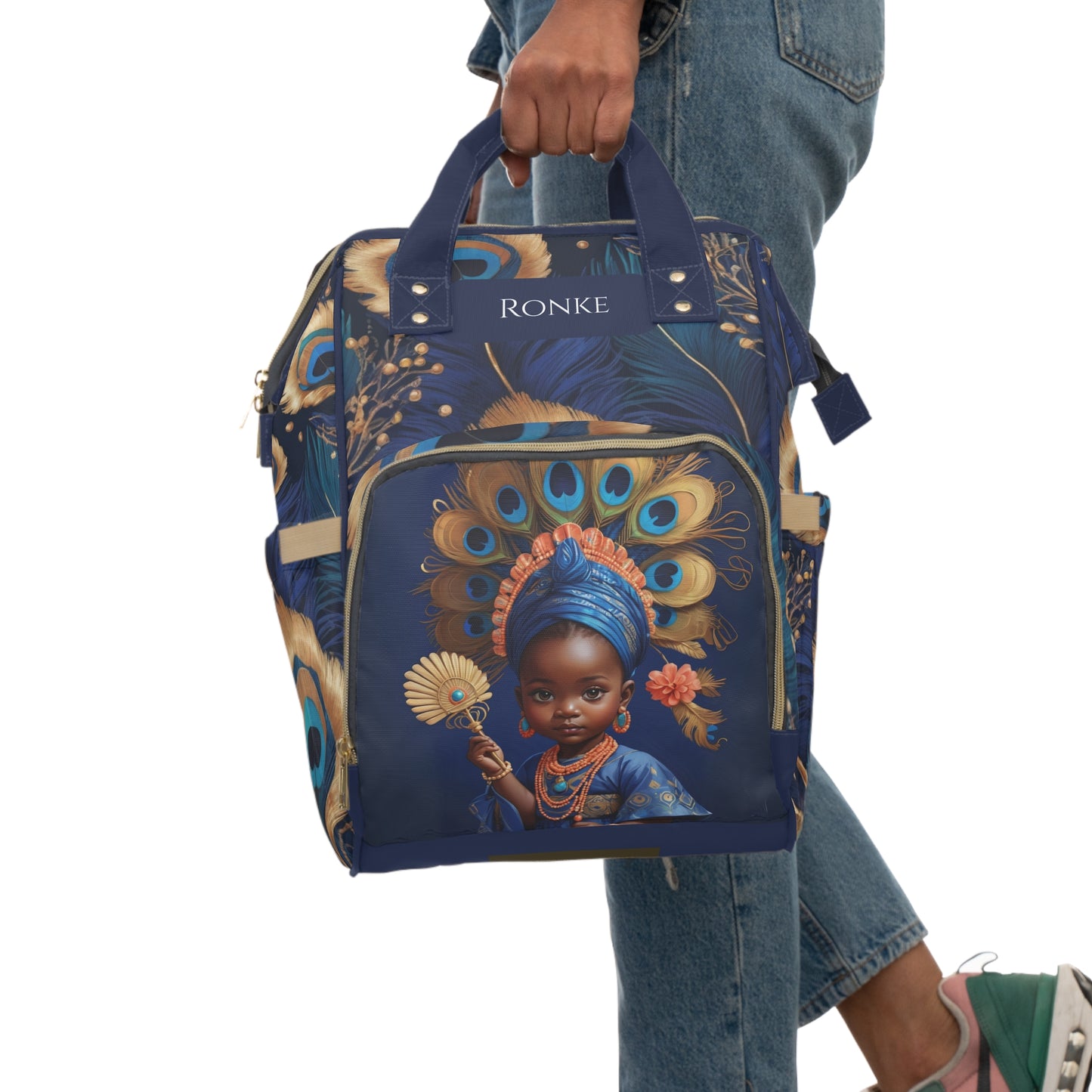 Ronke Yoruba Princess Diaper Bag – Luxury Peacock Edition