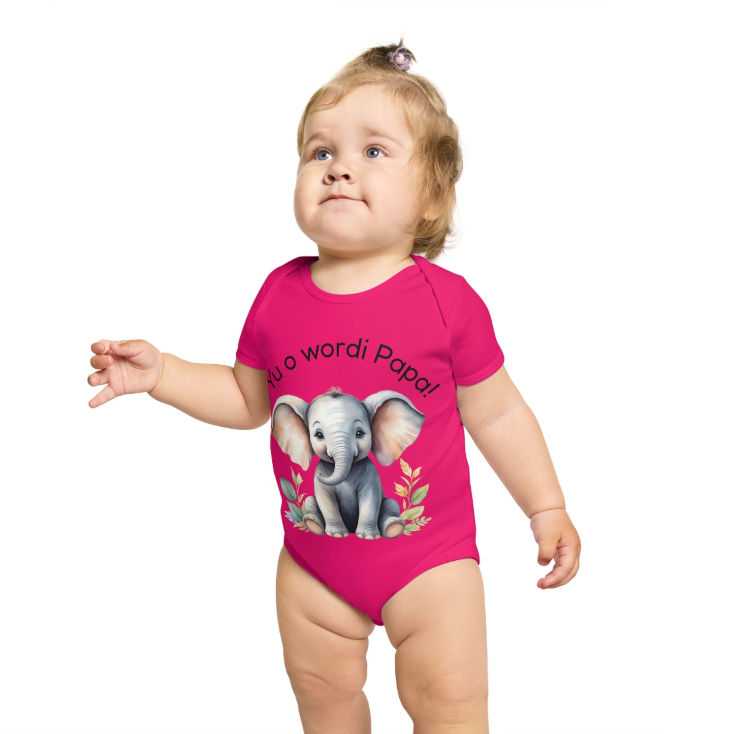 Baby Announcement Bodysuit Yu o wordi Papa Surinamese