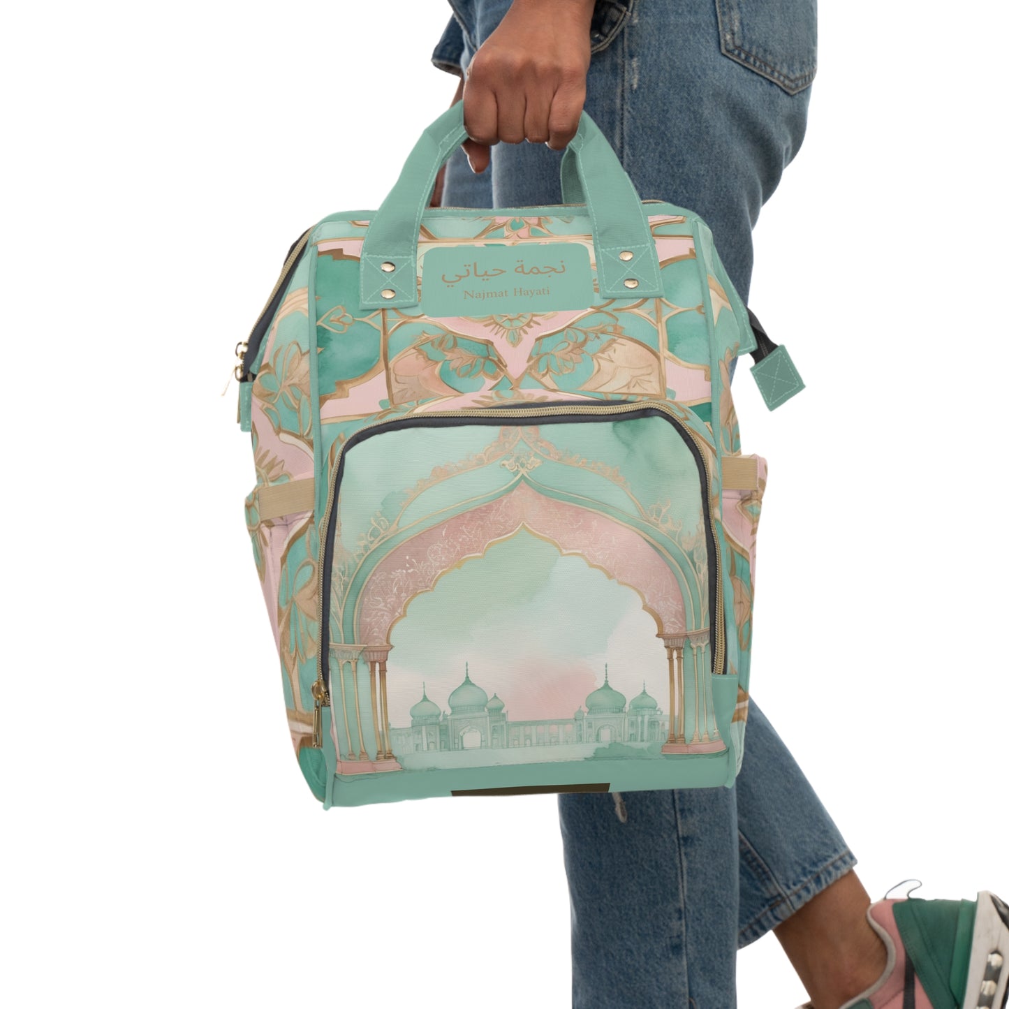 Girls Diaper Bag Personalized Arabic Baby Bag Najmat Mosque Art Design About This It