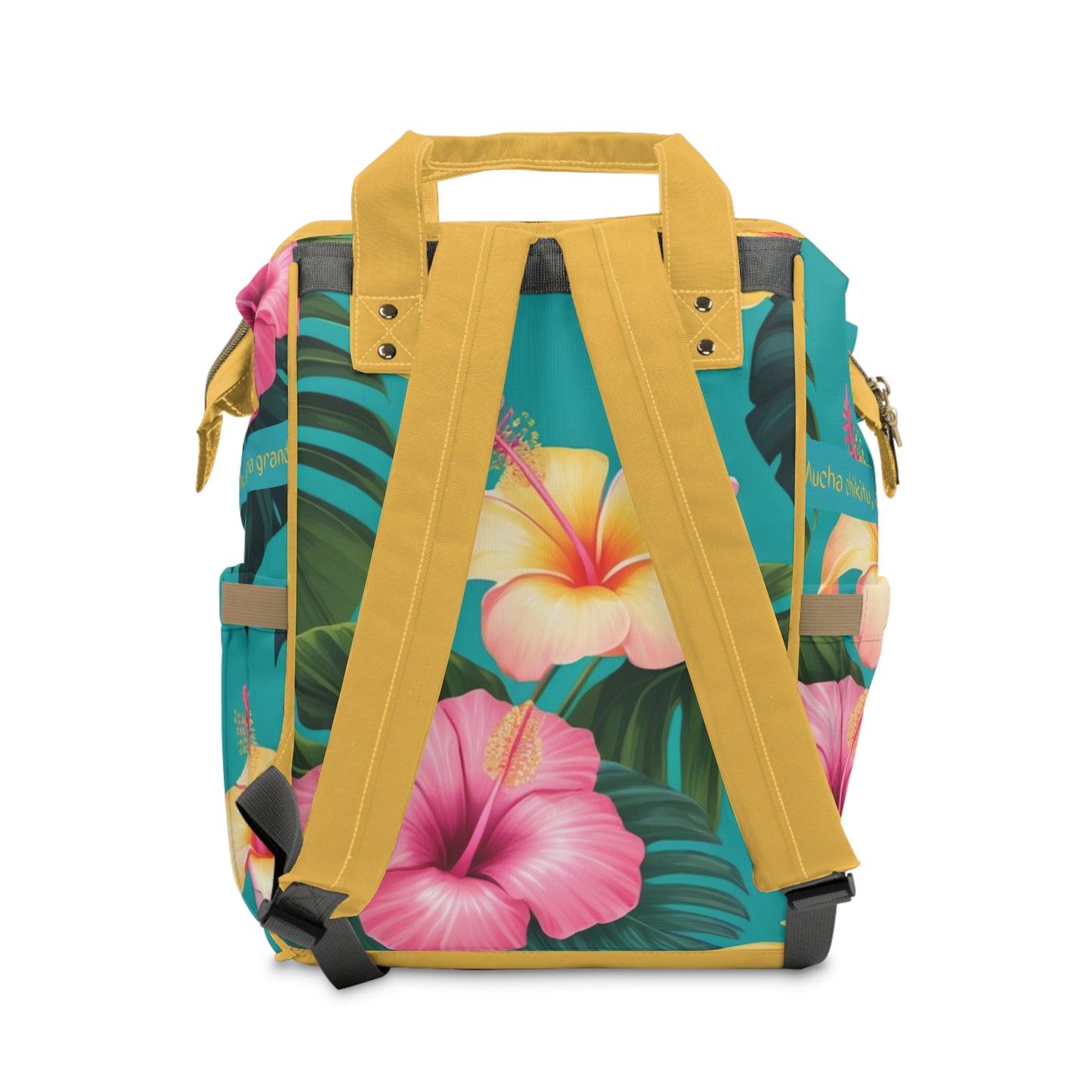 Girls Diaper Bag Personalized Aruba Baby Bag Tropical Parrot Hibiscus Waterproof Backpack