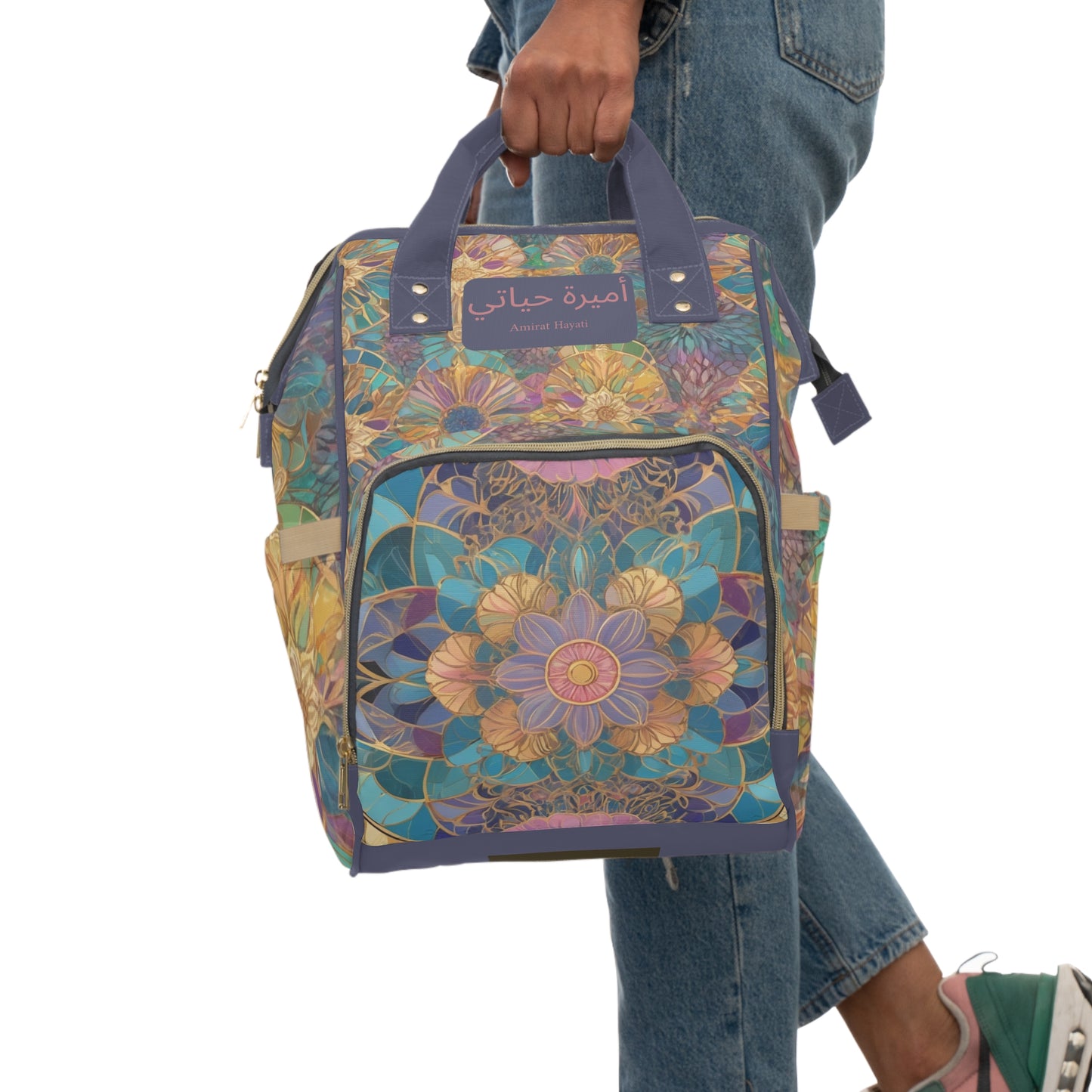 Girls Diaper Bag "Amirat Hayati" Princess of My Life Personalized Arabic Diaper Backpack