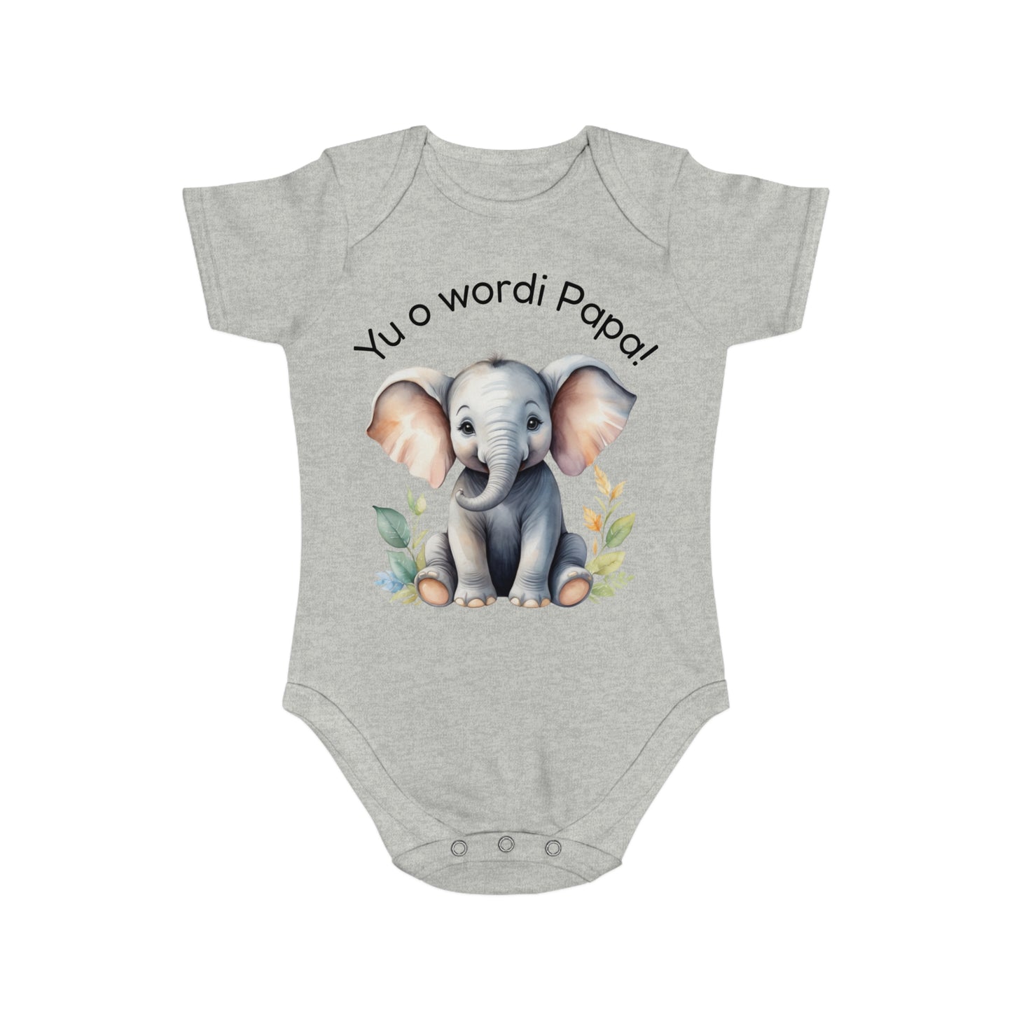 Baby Announcement Bodysuit Yu o wordi Papa Surinamese