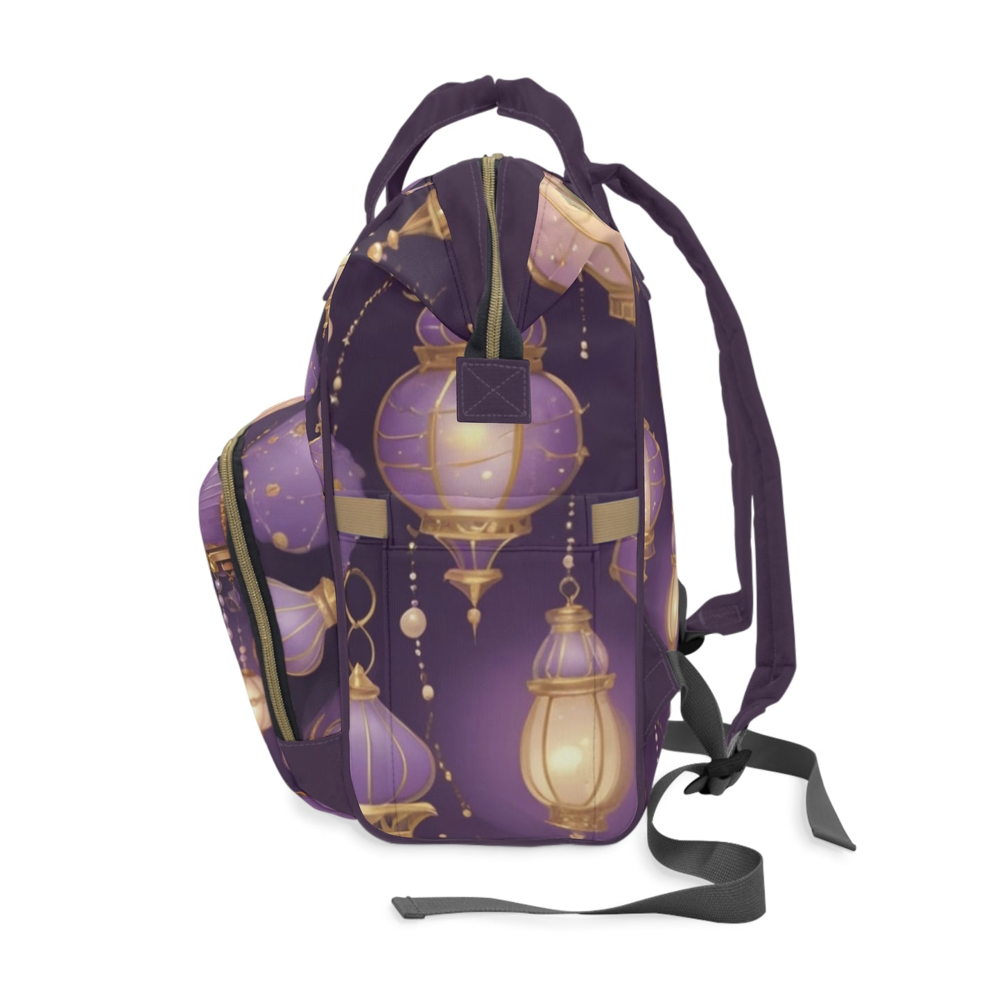 Girls Diaper Bag "Noor Qalbi" Light of My Heart Personalized Arabic Diaper Backpack