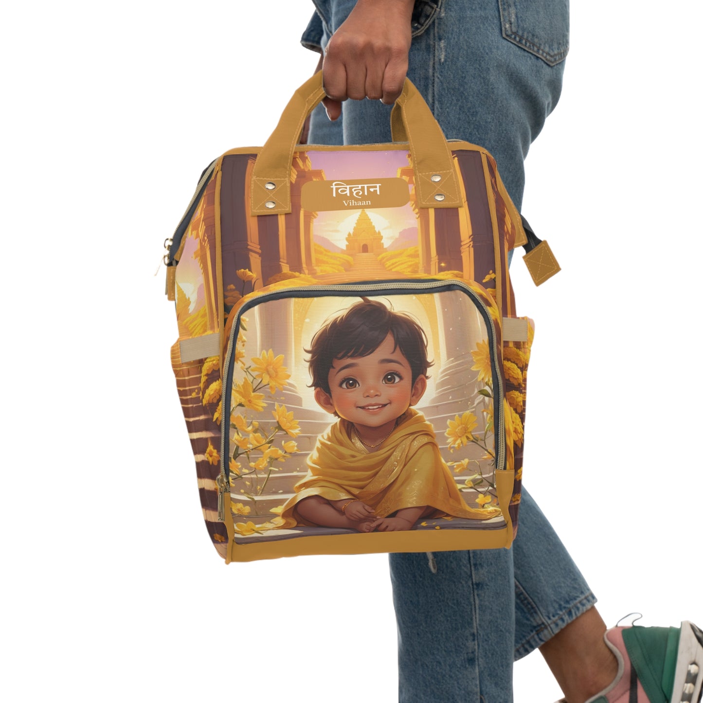 Vihaan India Baby Bag – Personalized Golden Sunrise Design