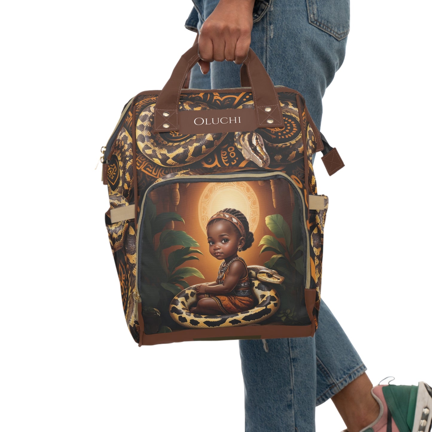 Oluchi Igbo Princess Diaper Bag – Luxury Python Edition