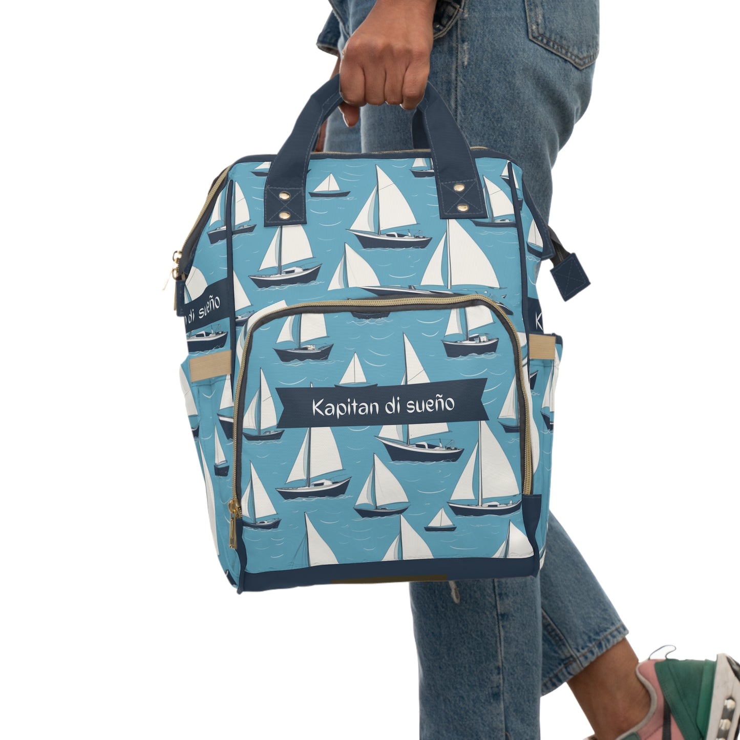 Boys Diaper Bag Personalized Aruba Baby Bag Sailboat Ocean Breeze Waterproof Backpack