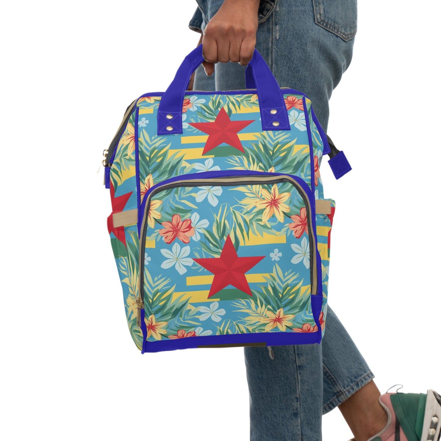Girls Diaper Bag Personalized Aruba Baby Bag Tropical Flag Waterproof Backpack