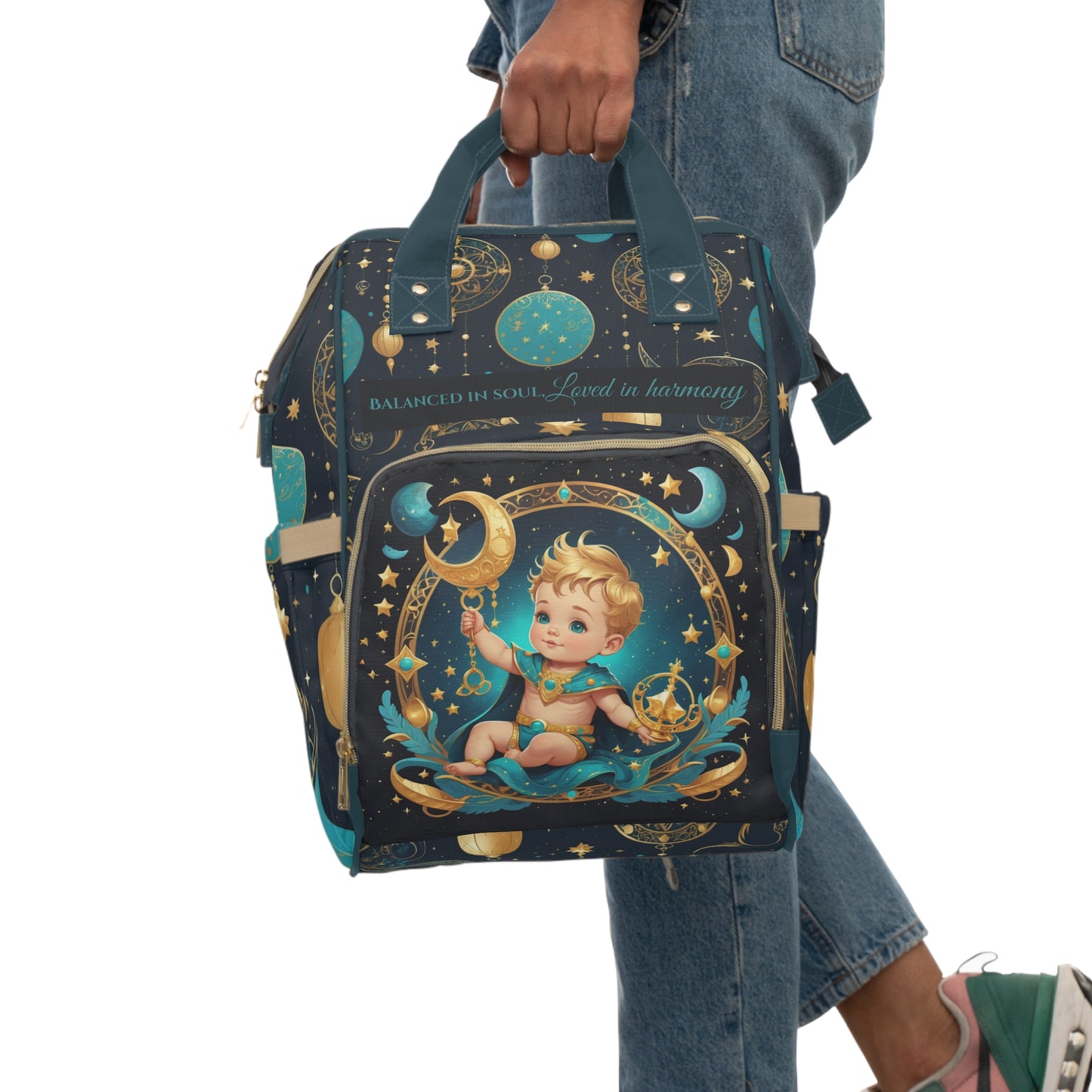Boys Zodiac Backpack Libra | Personalized Baby Boy Bag with Weighing Scales & Zodiac Quote | Unique Astrology Baby Shower Gift