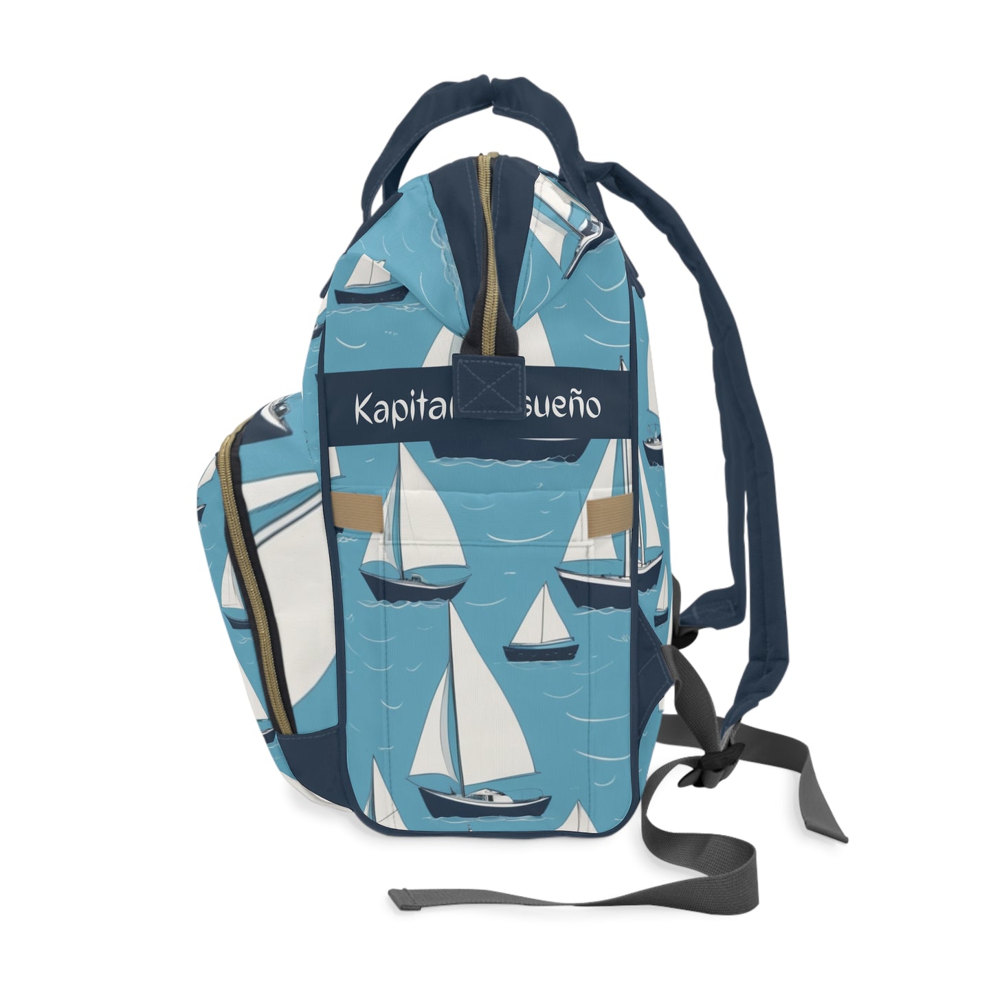 Boys Diaper Bag Personalized Aruba Baby Bag Sailboat Ocean Breeze Waterproof Backpack