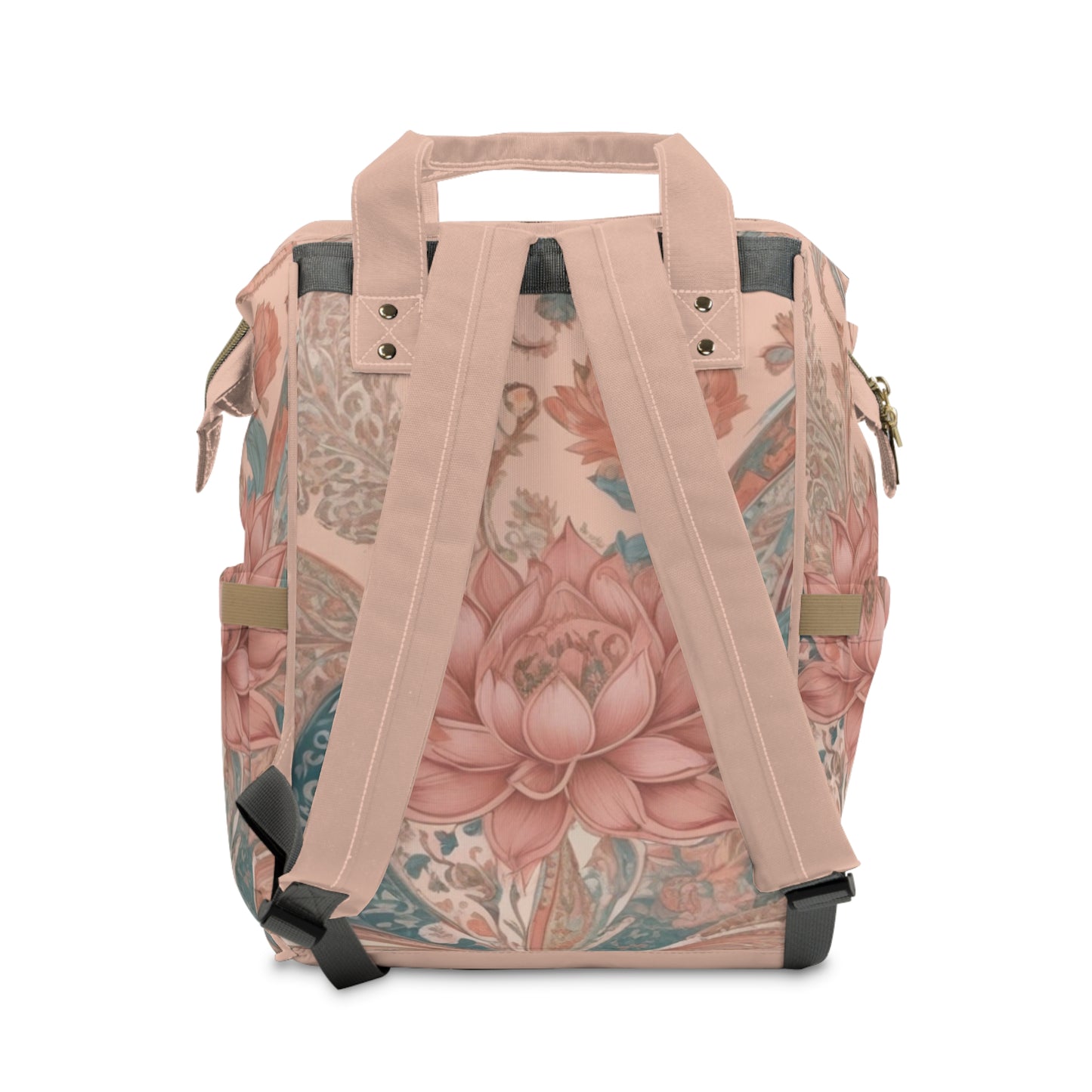 Girls Diaper Bag Personalized Farsi Baby Bag Sleeping Lamb Persian Princess Pink Floral Lotus Clouds