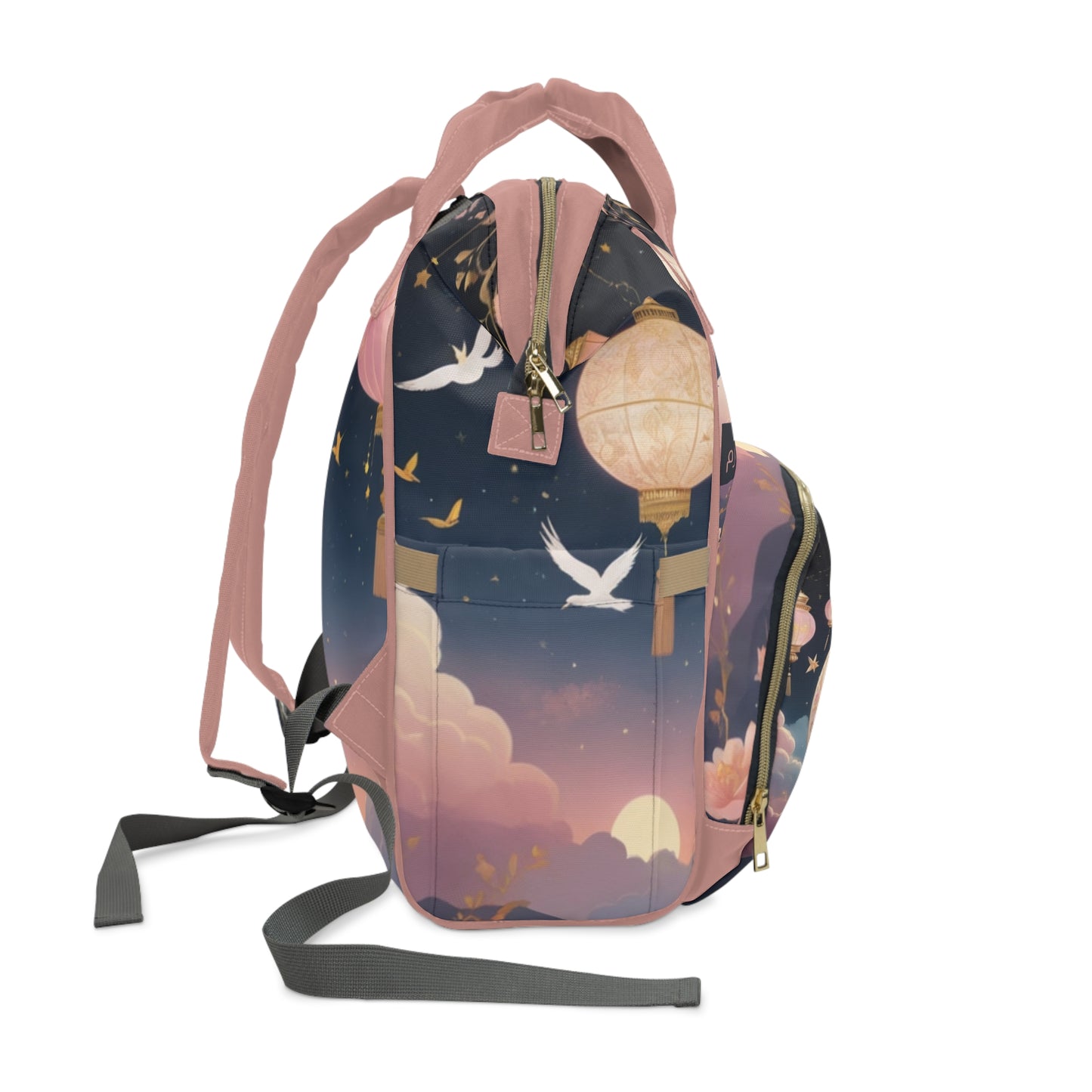Girls Diaper Bag Personalized Farsi Baby Bag Moon Cradle Floating Lanterns Quote My Lov
