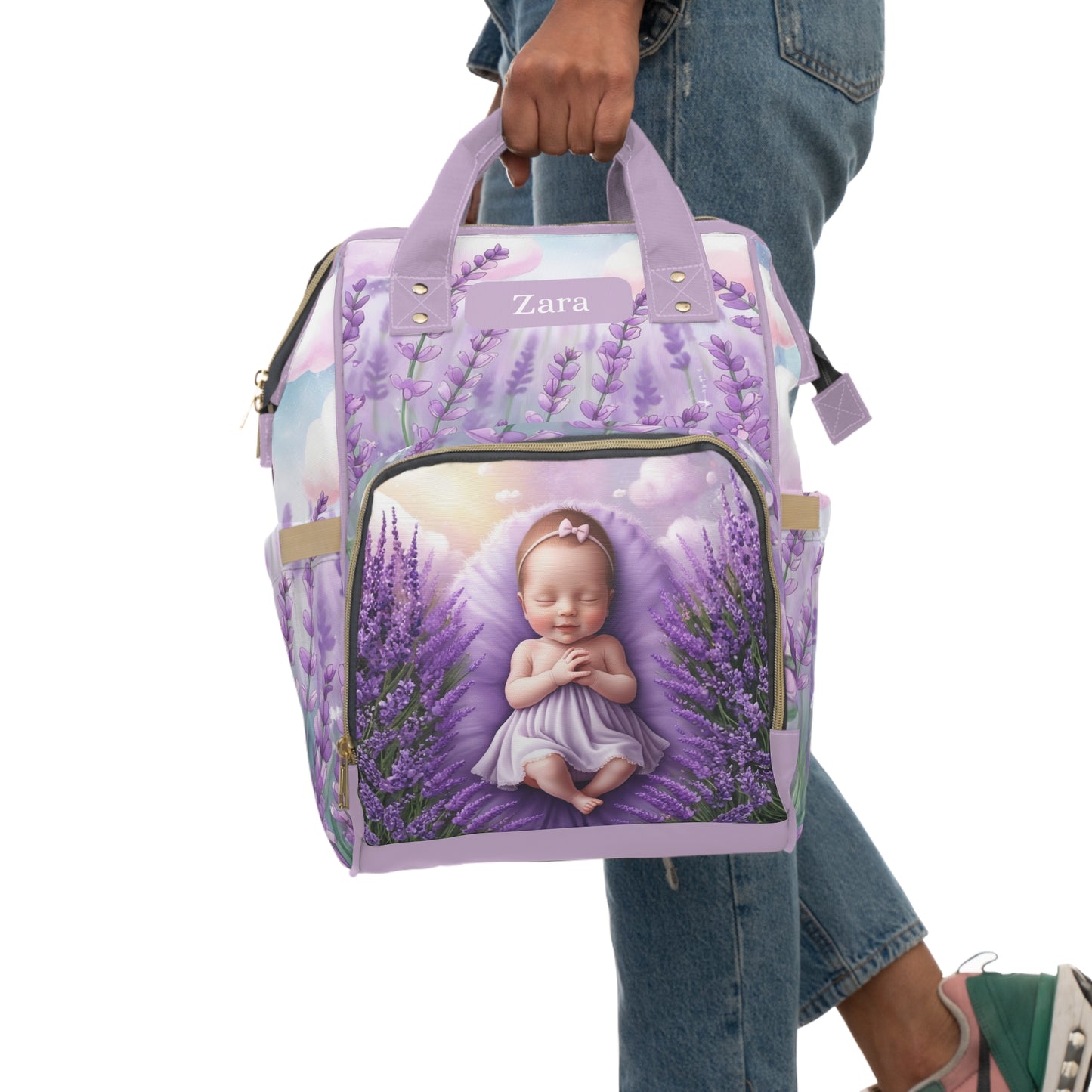 Zara Lavender Dreamer Baby Bag π Personalized Purple Diaper Bag