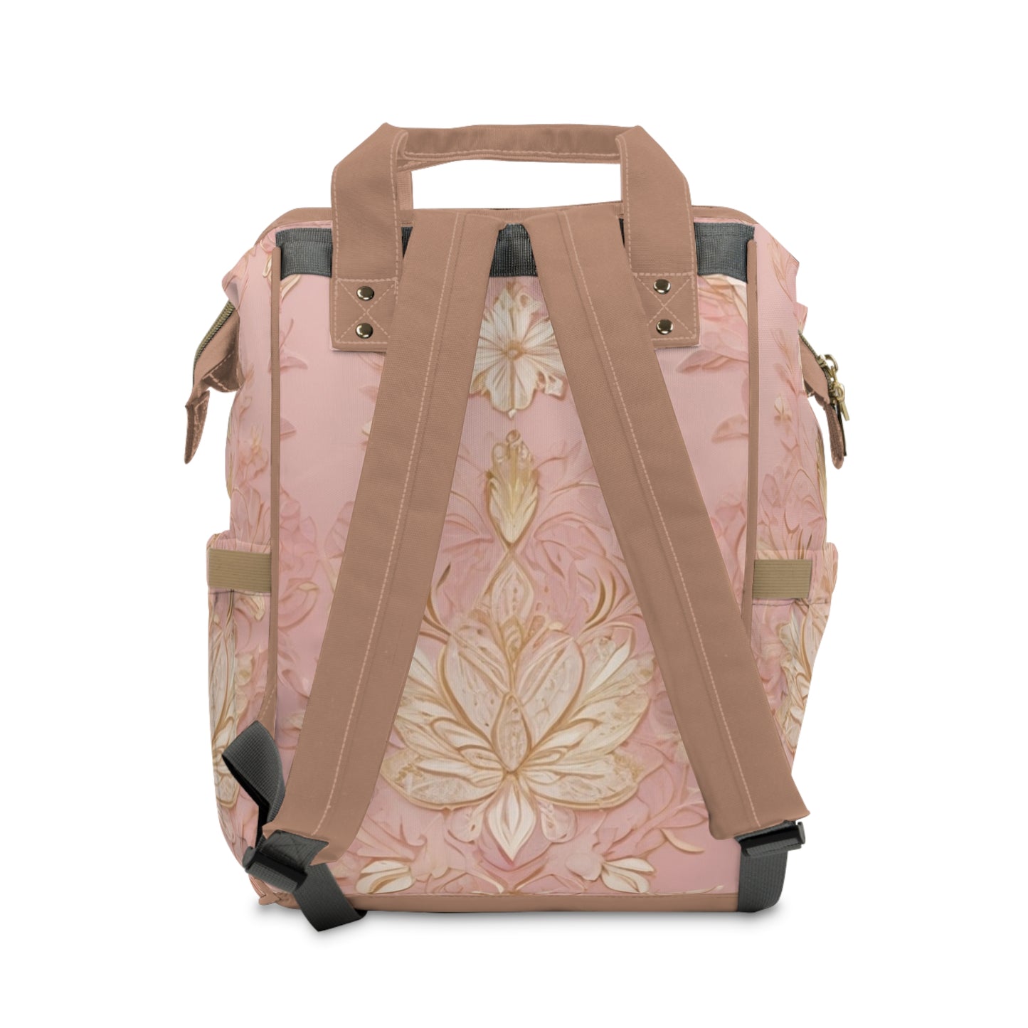 Girls Diaper Bag Habibti My Darling Blush Pink Gold Floral Personalized Arabic Backpack