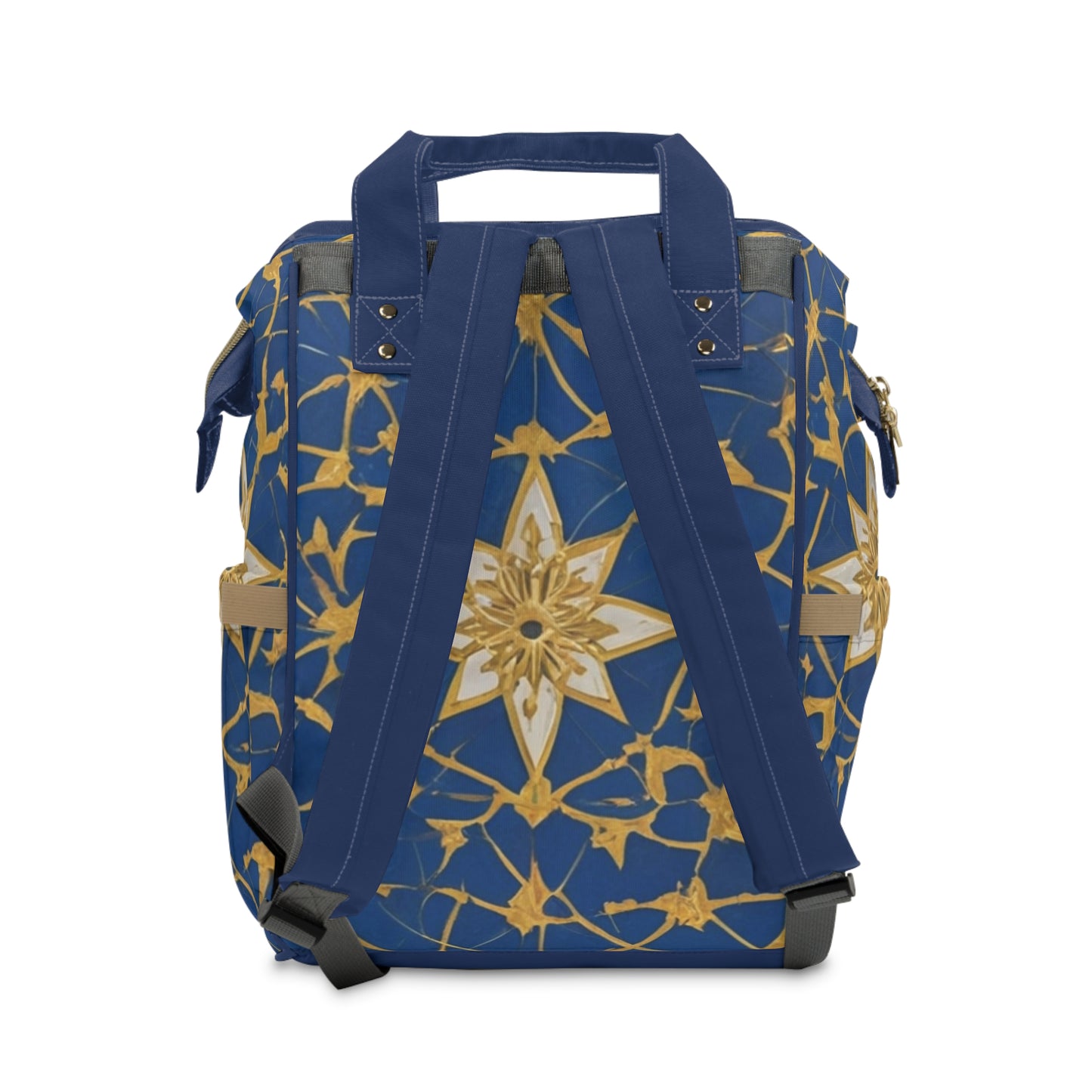 Boys Diaper Bag Personalized Arabic Baby Bag Al Ghali My Precious Gold and Navy Mosaic Design