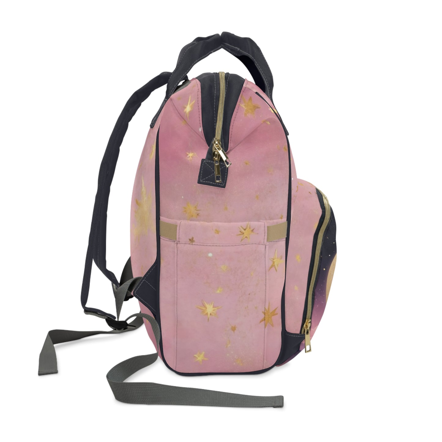 Girls Diaper Bag Personalized Arabic Baby Bag Habibti Al Saghira Little Darling Pink Moon and Stars