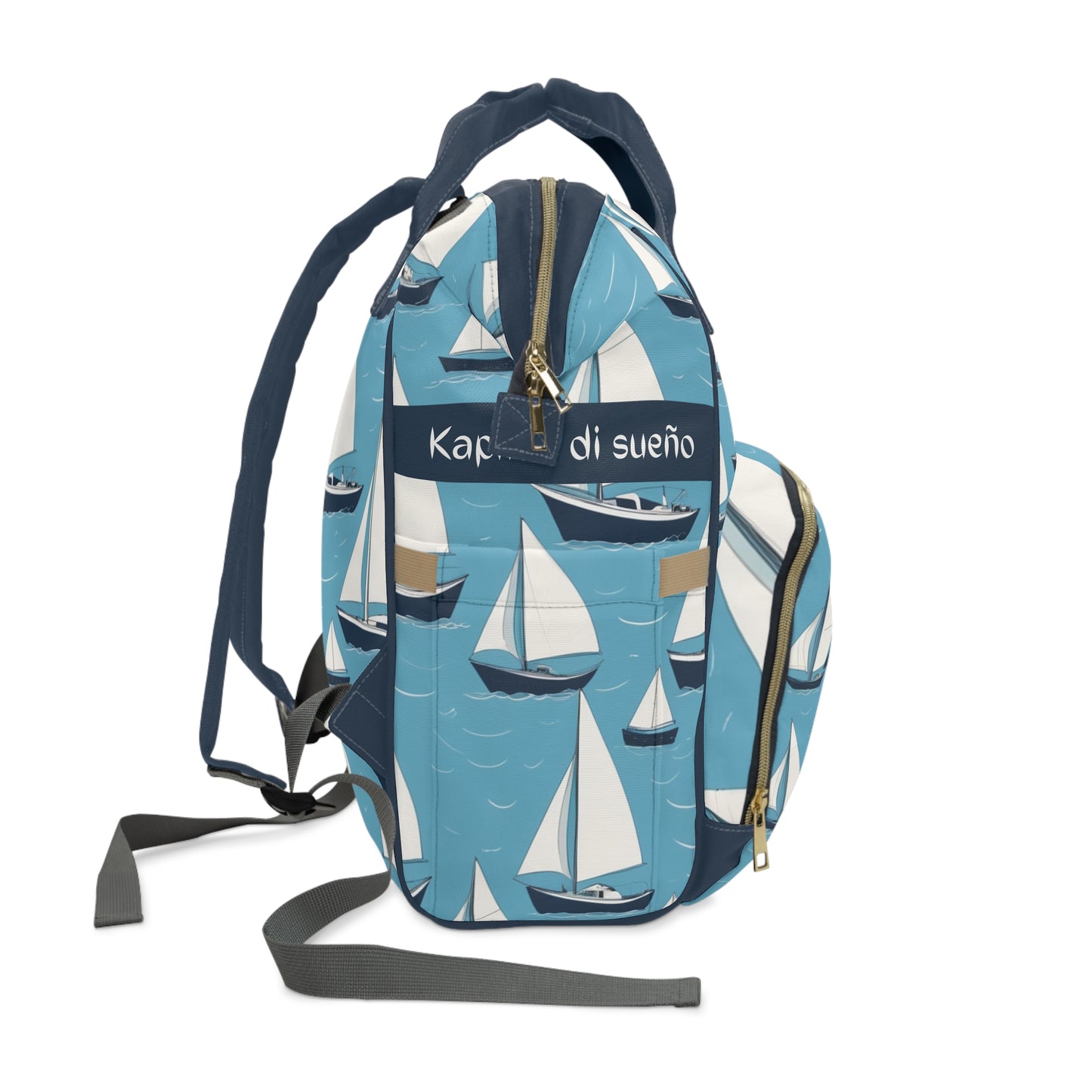 Boys Diaper Bag Personalized Aruba Baby Bag Sailboat Ocean Breeze Waterproof Backpack