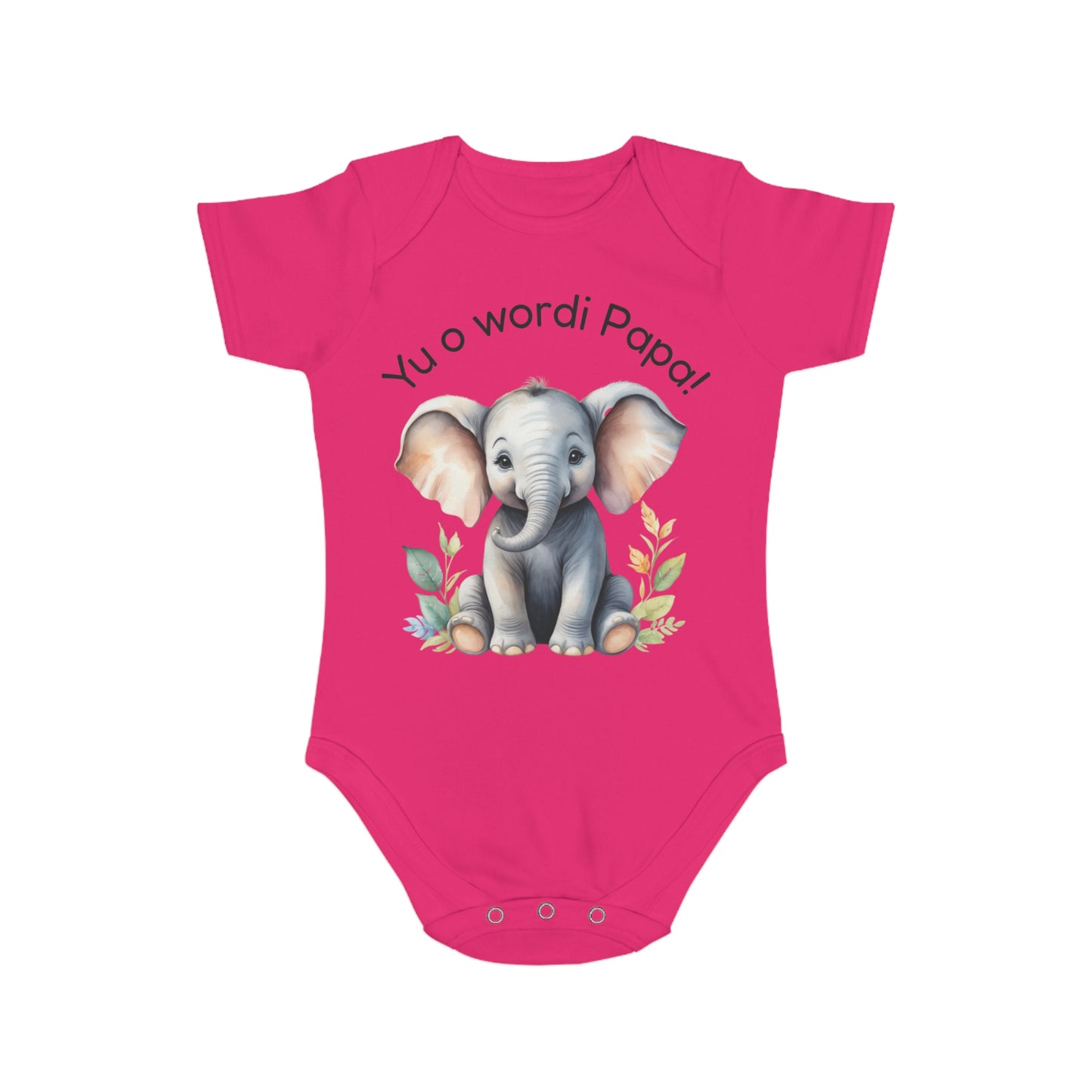 Baby Announcement Bodysuit Yu o wordi Papa Surinamese