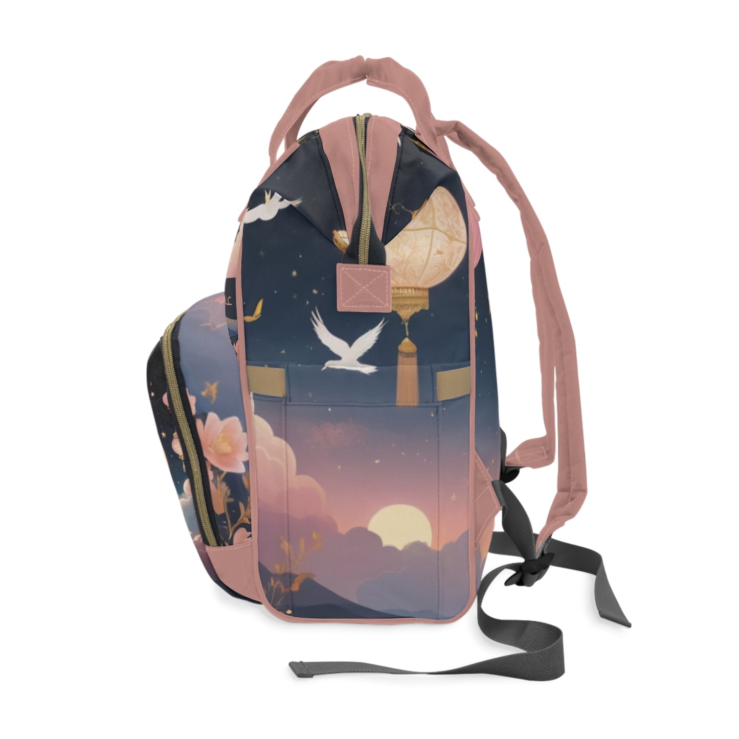 Girls Diaper Bag Personalized Farsi Baby Bag Moon Cradle Floating Lanterns Quote My Lov