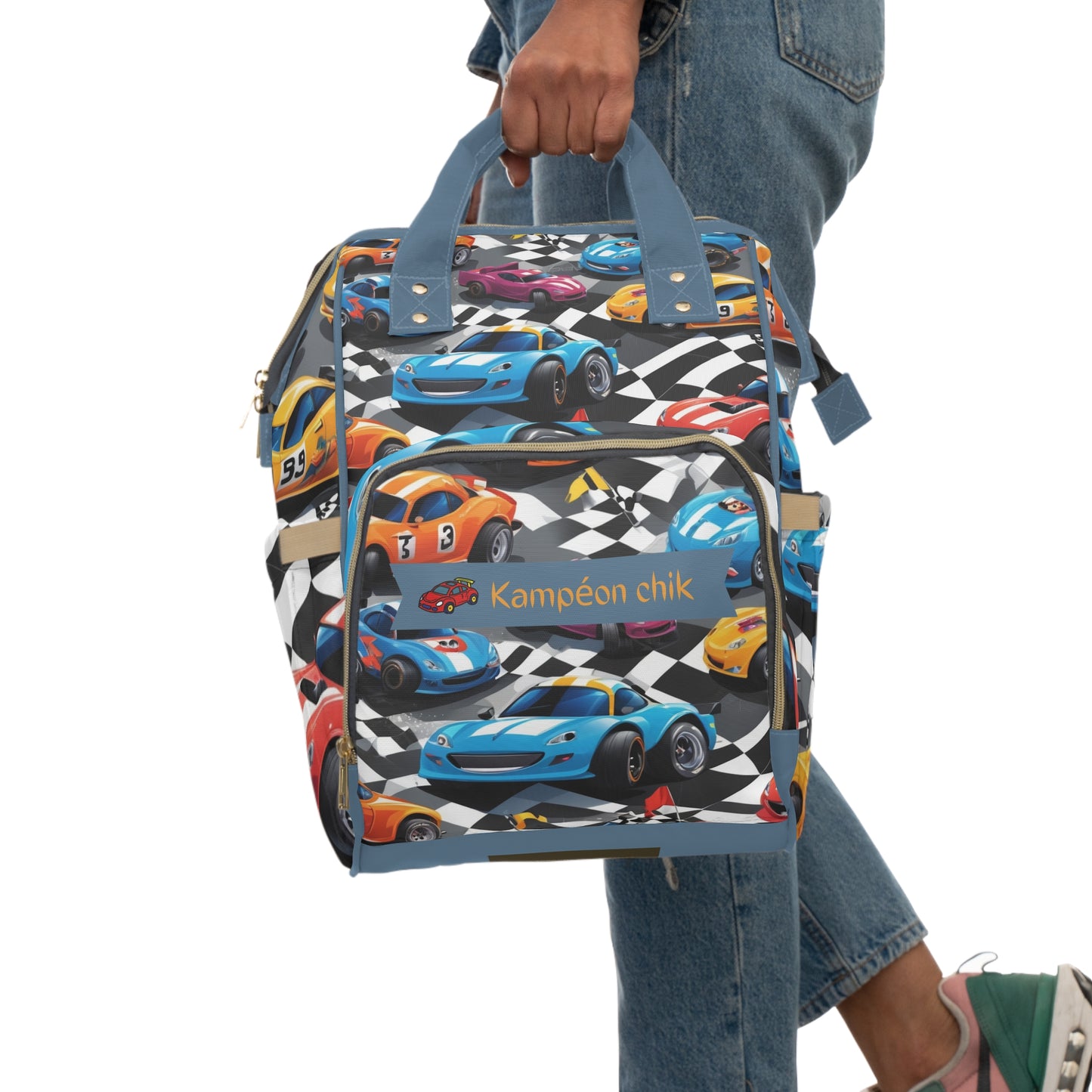 Boys Diaper Bag Personalized Aruba Baby Bag Race Car Champion Waterproof Backpack