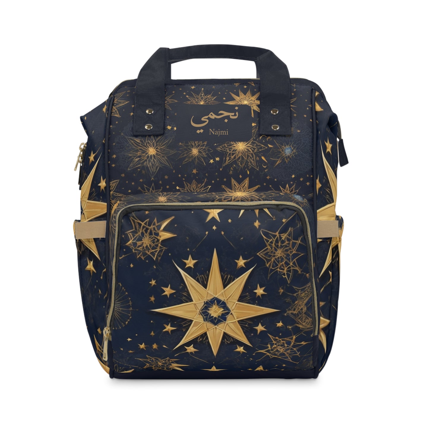 Boys Diaper Bag Personalized Arabic Baby Bag Najmi My Star Luxury Gold and Navy Pattern About This Item