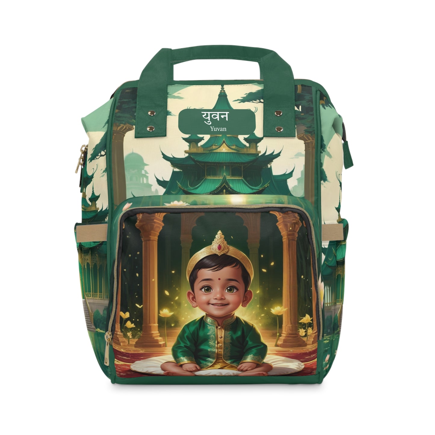 Yuvan India Baby Bag – Personalized Royal Green Palace Design