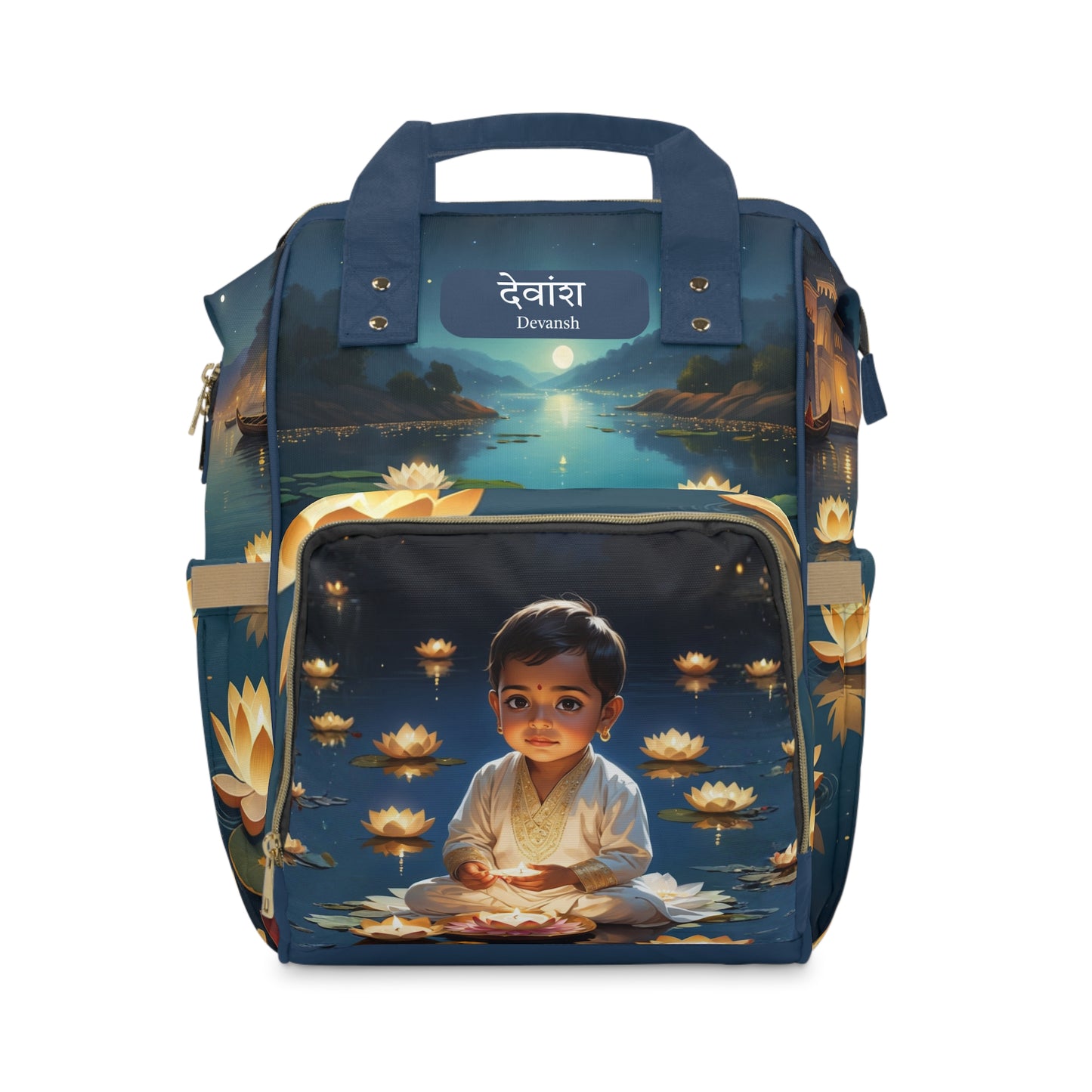 Devansh India Baby Bag – Personalized Lotus Moonlight Design