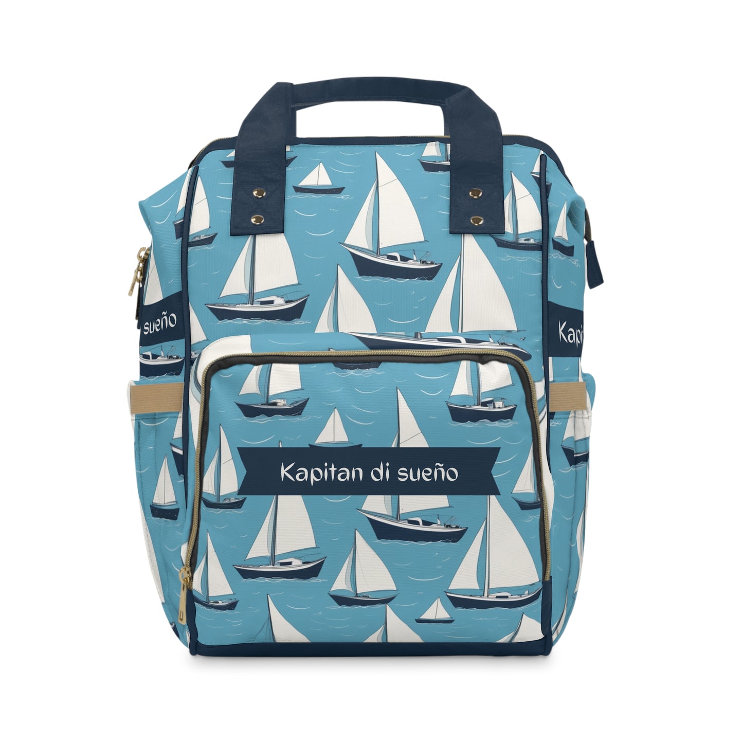Boys Diaper Bag Personalized Aruba Baby Bag Sailboat Ocean Breeze Waterproof Backpack