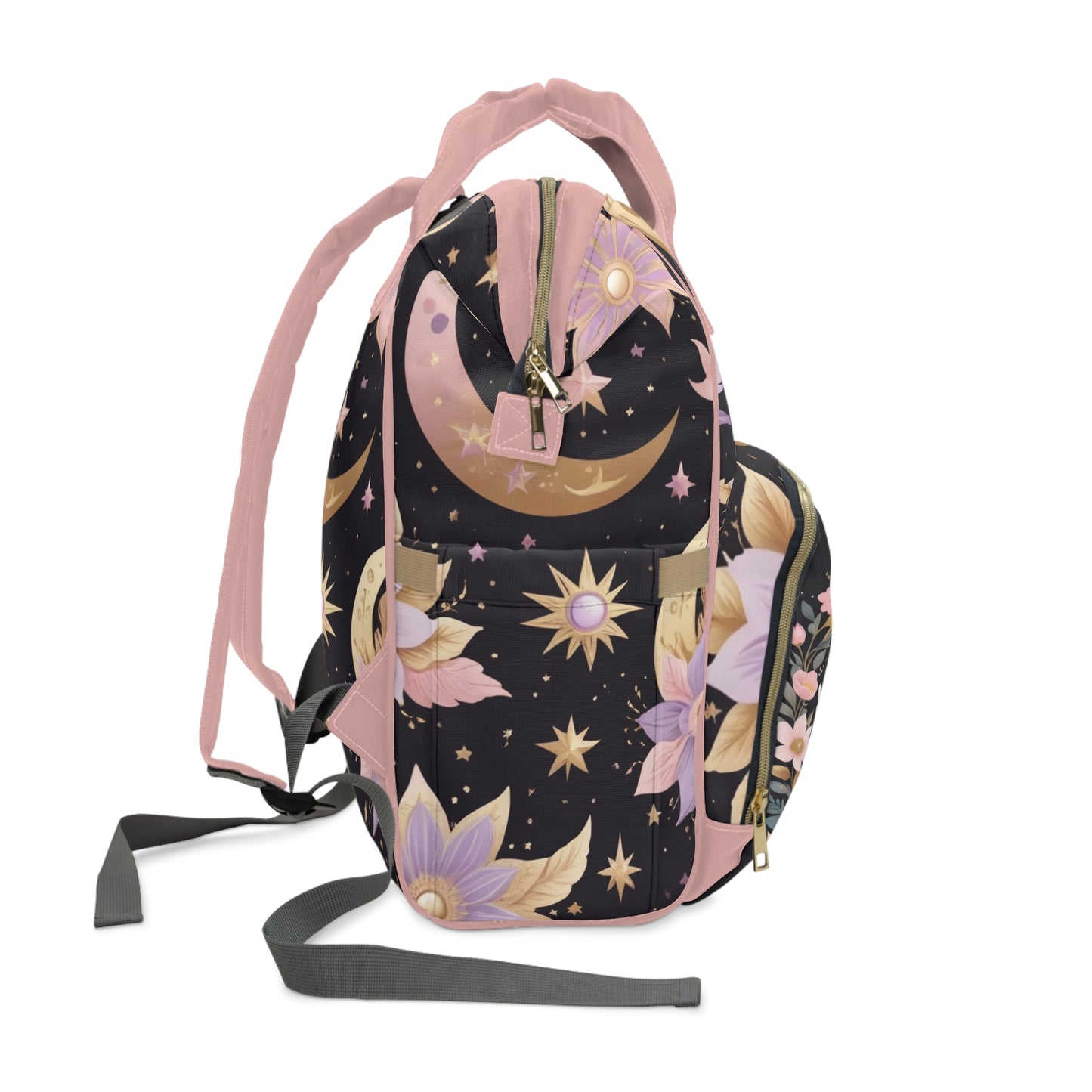 Girls Zodiac Backpack Virgo | Personalized Baby Girl Bag with Angel & Floral Moon Design | Unique Astrology Baby Shower Gift