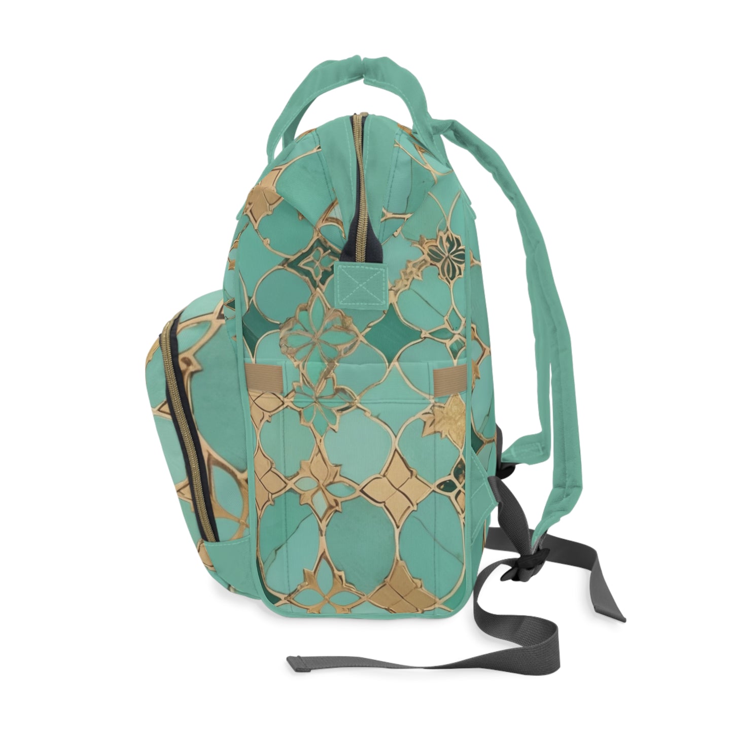 Girls Diaper Bag Personalized Arabic Baby Bag Amira Saghira Little Princess Teal Gold Mosaic