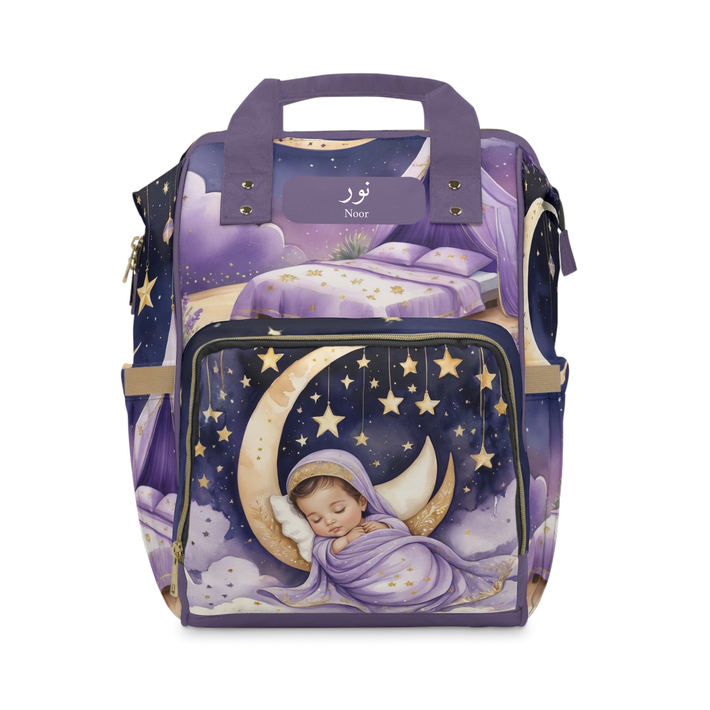 Noor Baby Bag – Personalized Arabic Moon & Stars