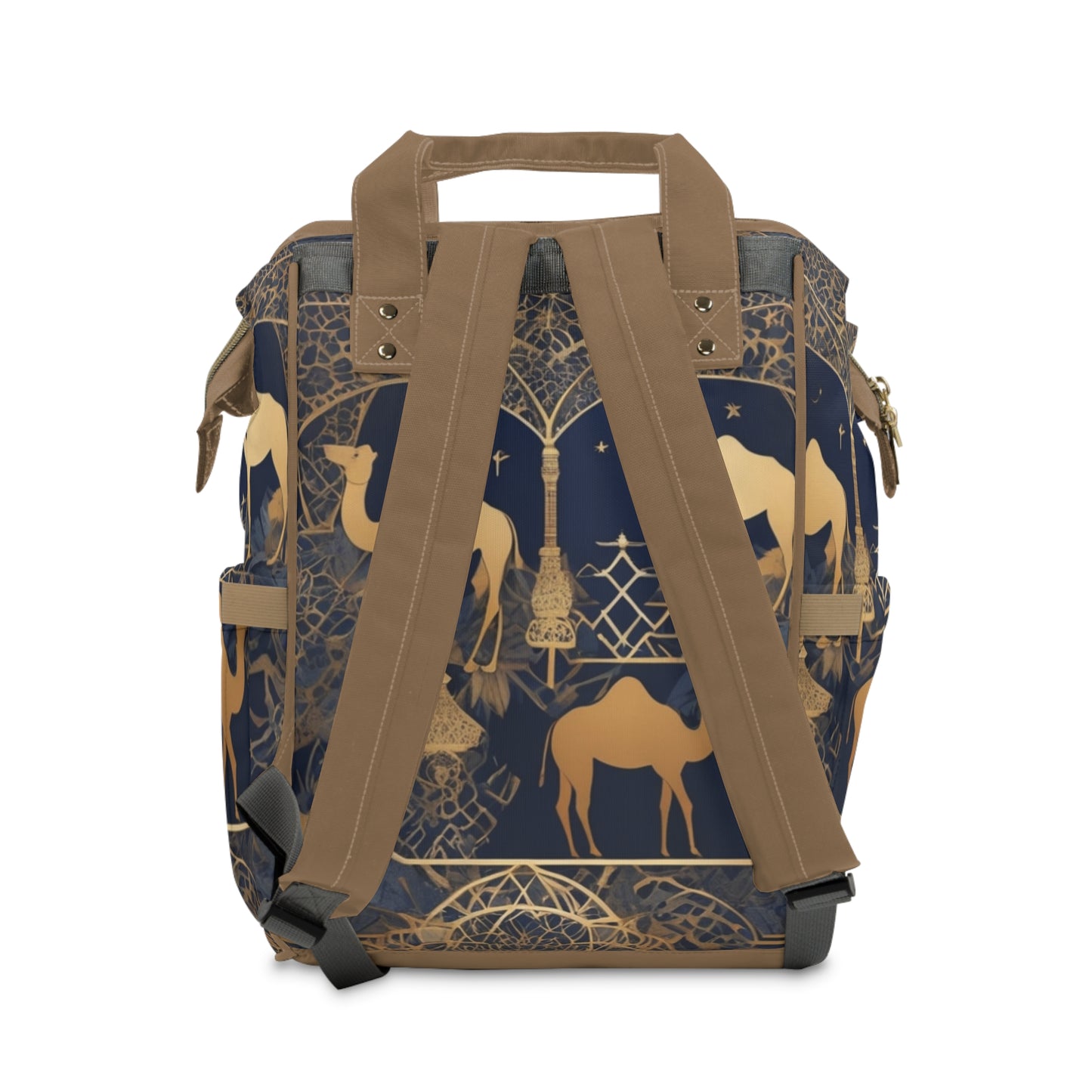 Boys Diaper Bag Personalized Arabic Baby Bag Amiri Al Saghir My Little Prince Gold and Navy Camel Design
