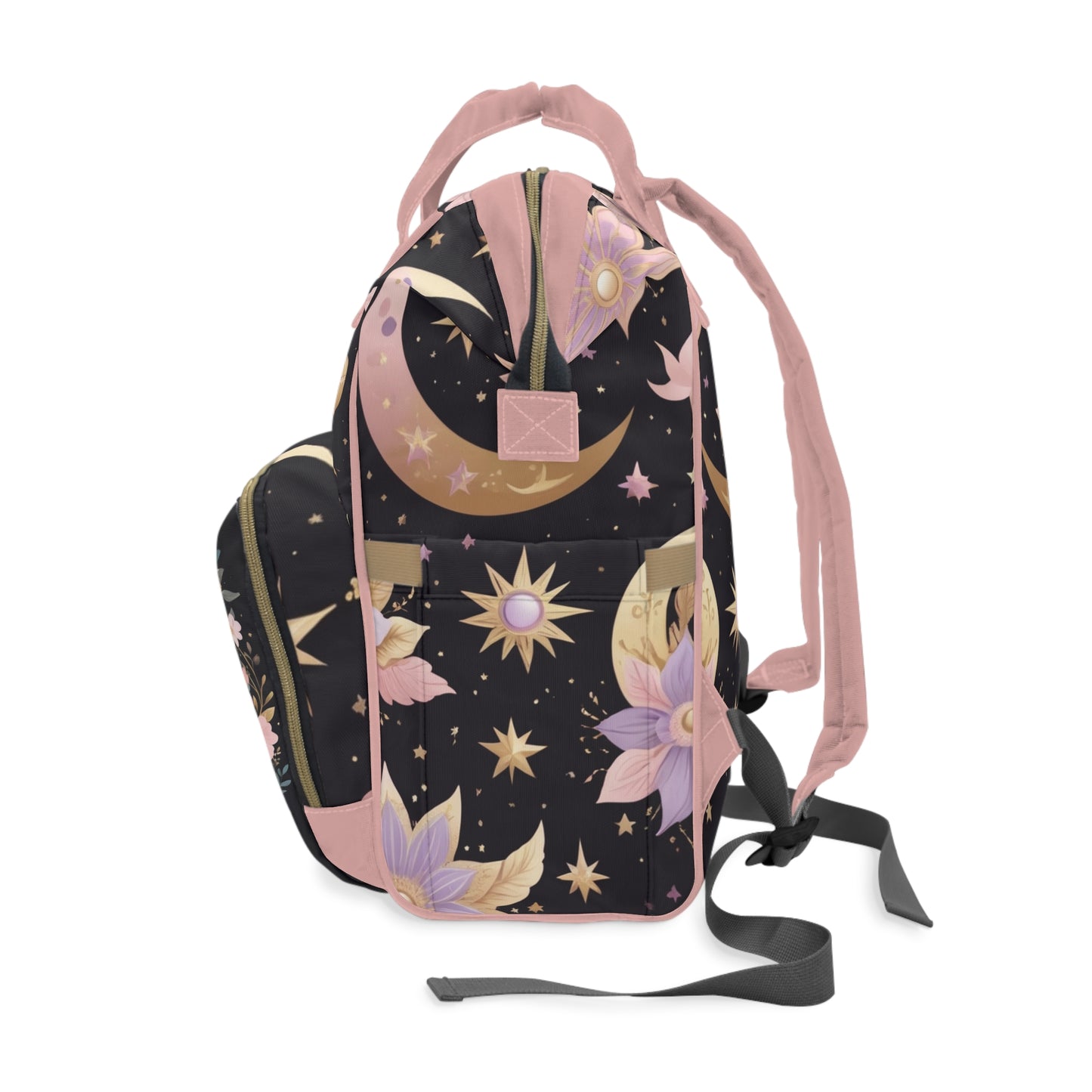 Girls Zodiac Backpack Virgo | Personalized Baby Girl Bag with Angel & Floral Moon Design | Unique Astrology Baby Shower Gift