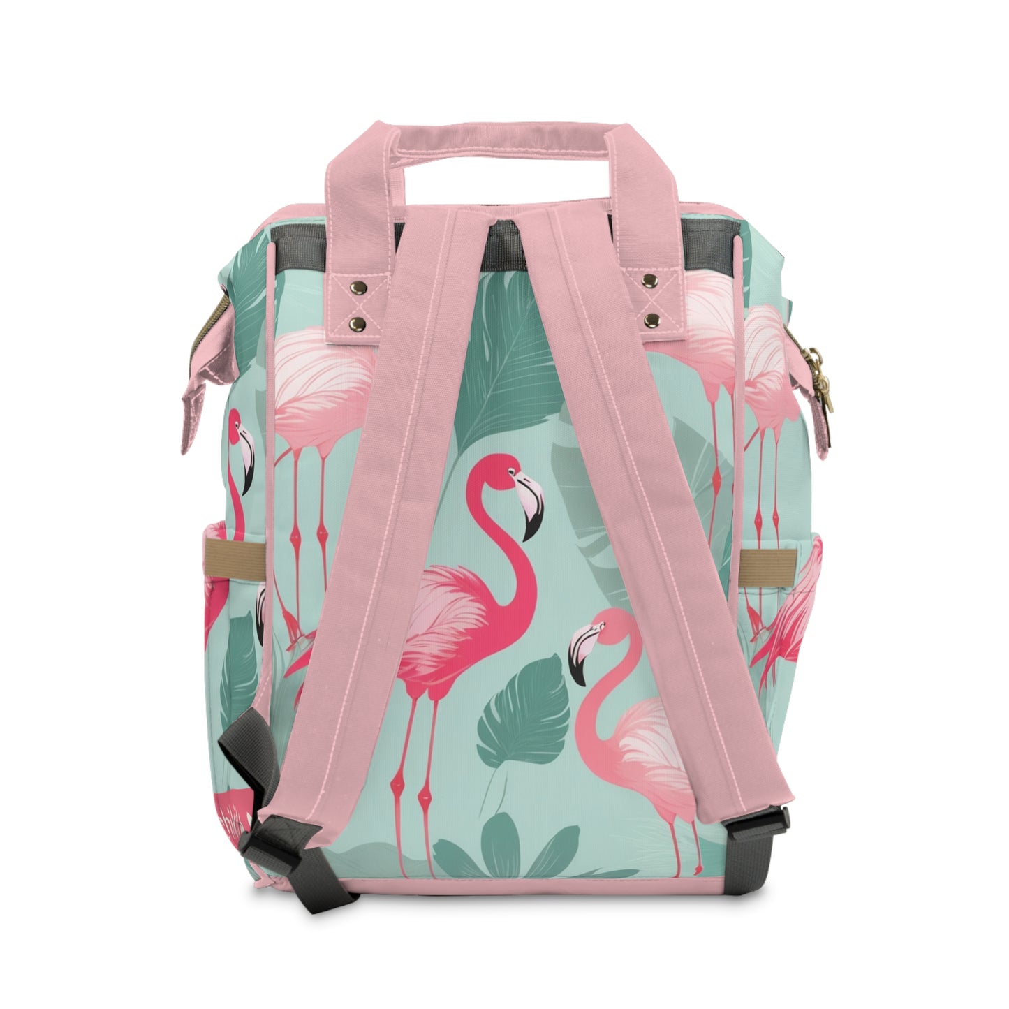Girls Diaper Bag Personalized Tropical Baby Bag Pink Flamingo Waterproof Backpack