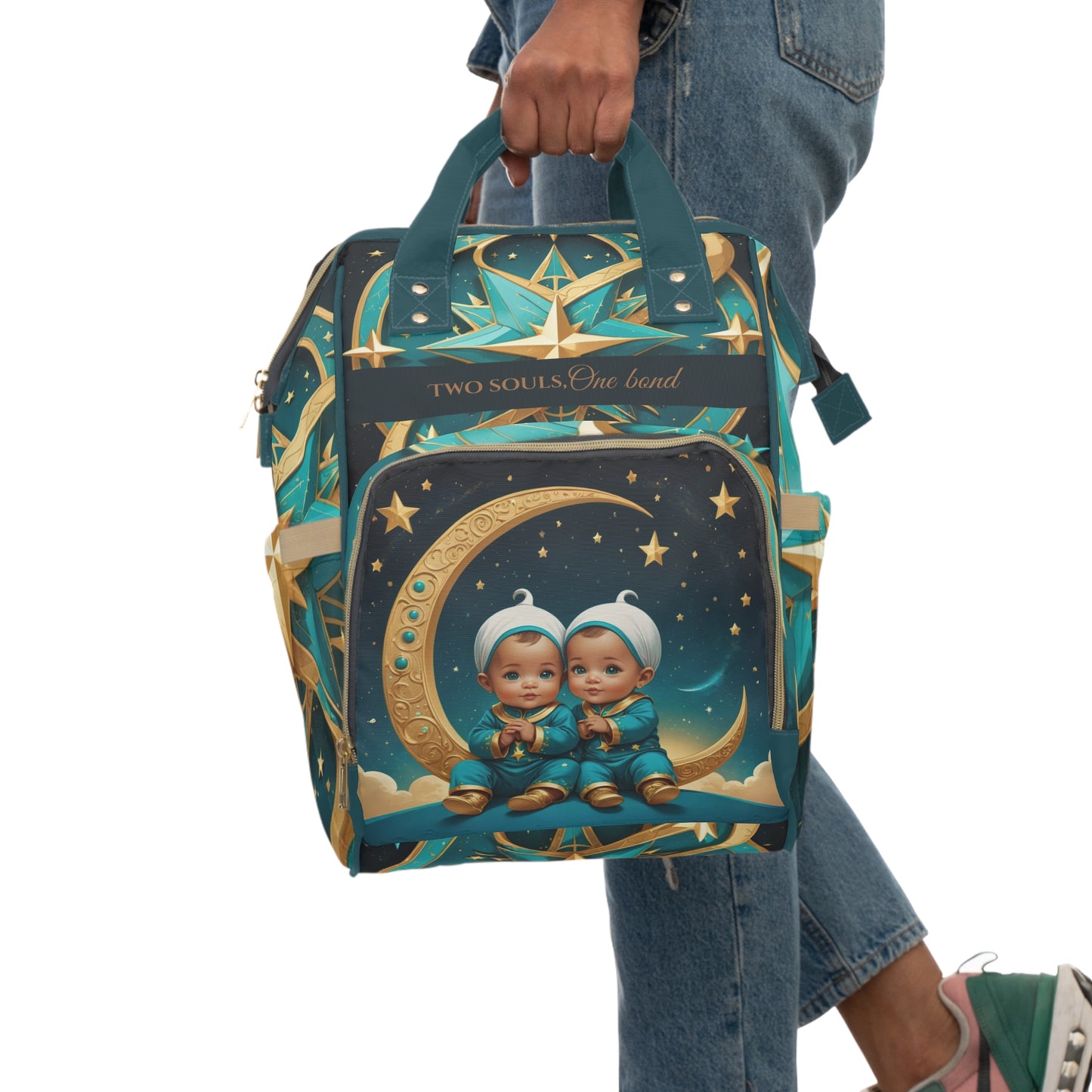 Boys Zodiac Backpack Gemini | Personalized Baby Boy Bag with Twins & Zodiac Quote | Unique Astrology Baby Shower Gift