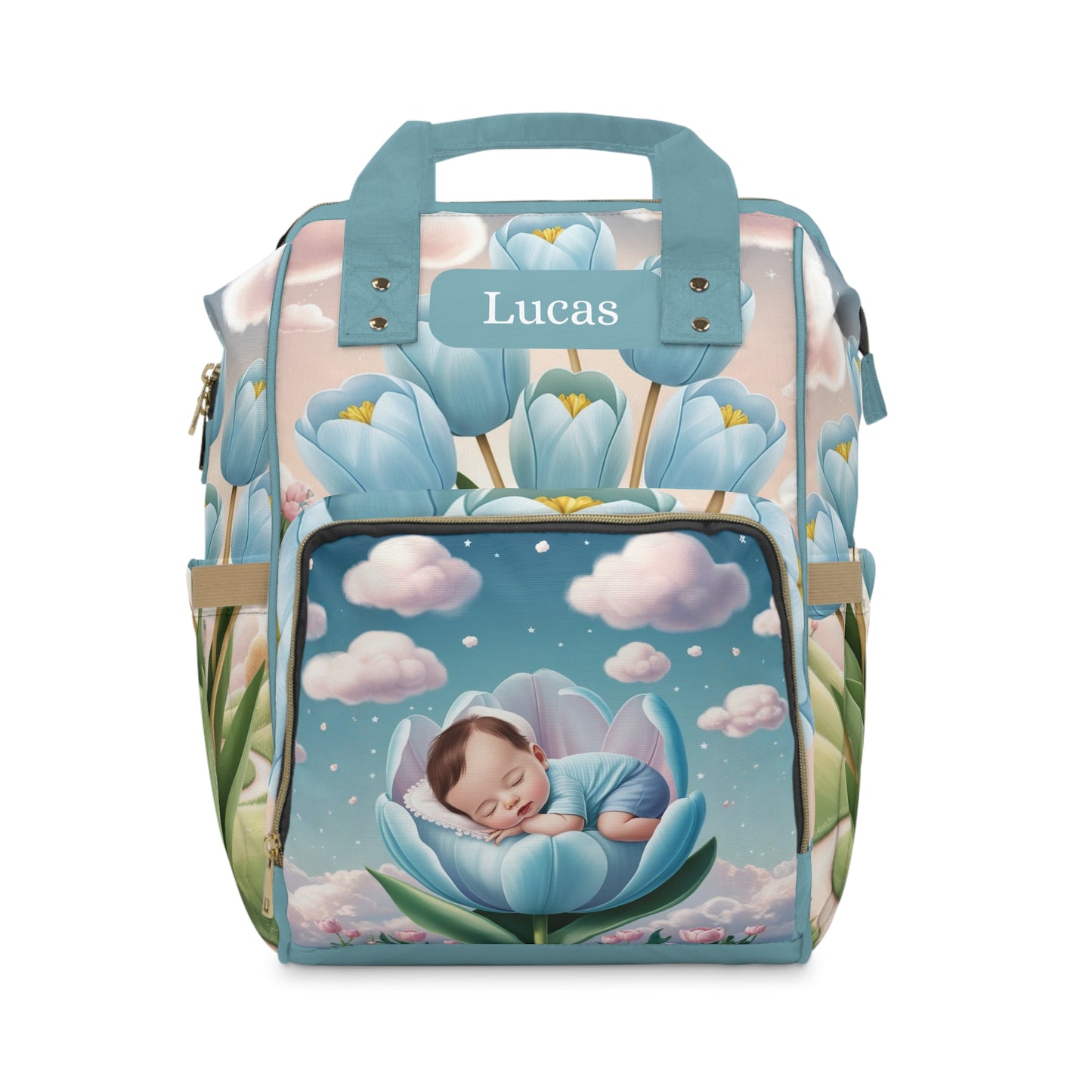 Lucas Tulip Dreamer Baby Bag 🌷 Personalized Dutch Diaper Bag