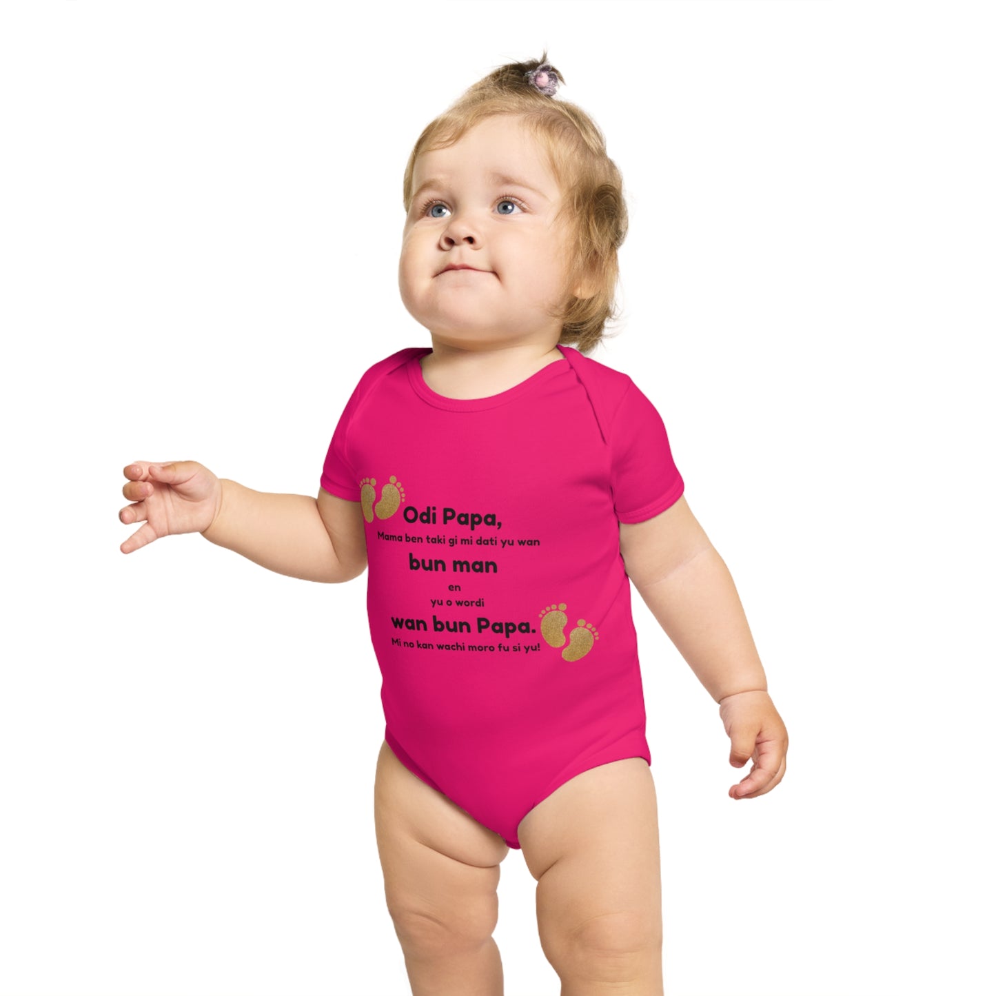 Baby Announcement Bodysuit Odi Papa Surinamese