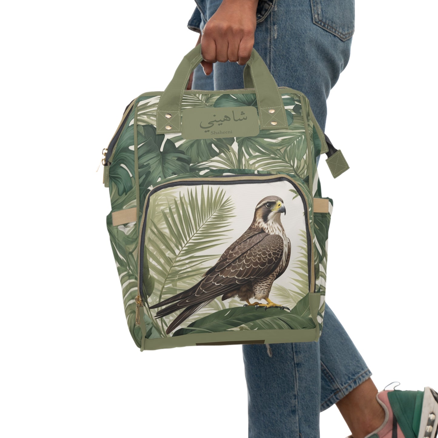 Boys Diaper Bag Personalized Arabic Baby Bag Shaheeni My Falcon Falcon Palm Design