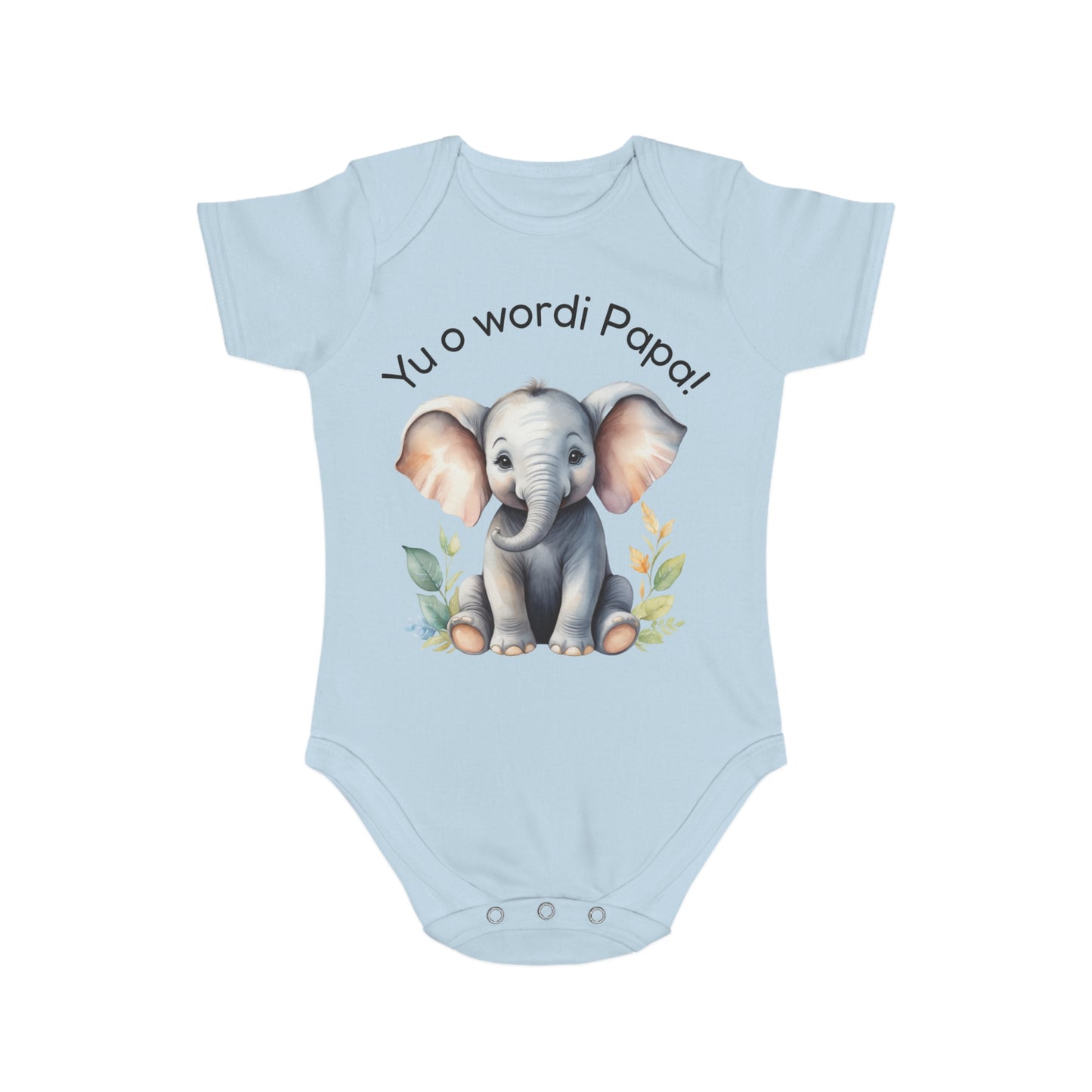Baby Announcement Bodysuit Yu o wordi Papa Surinamese
