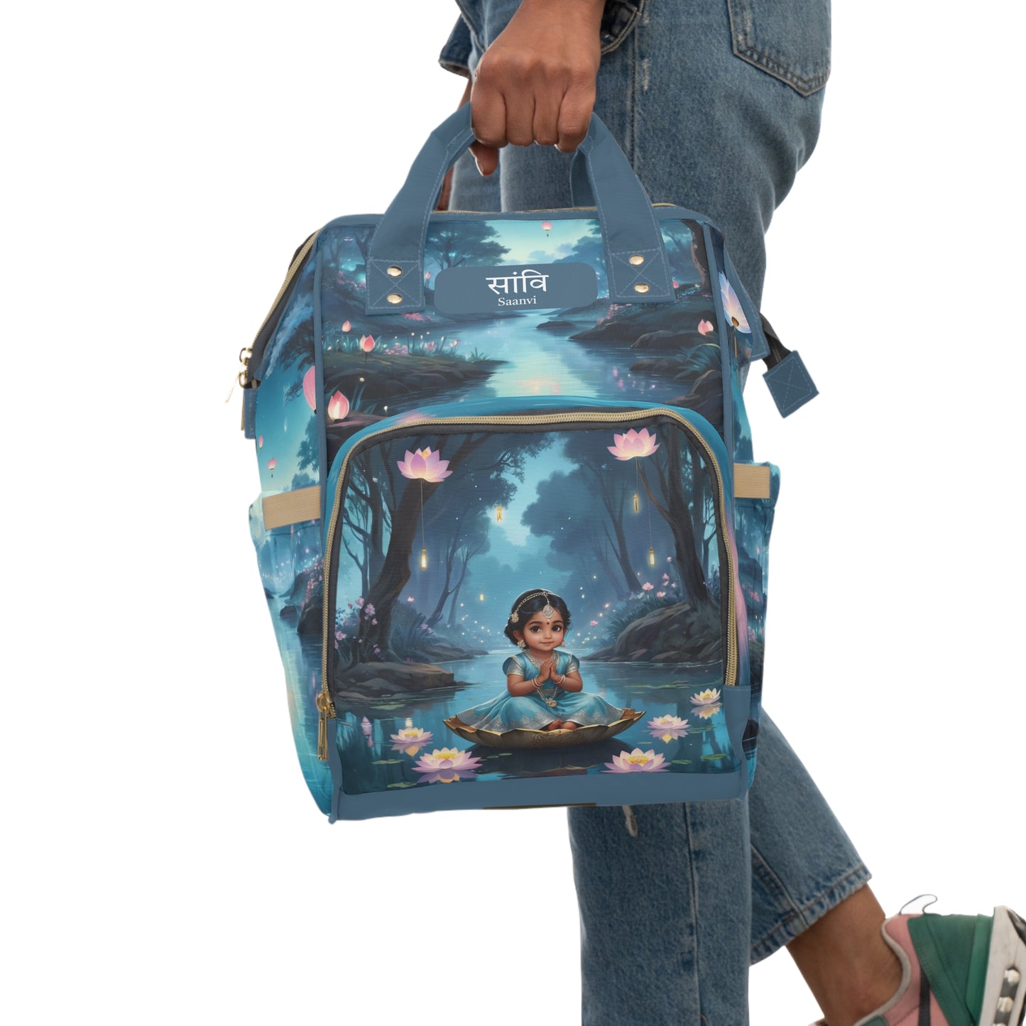 Saanvi India Baby Bag – Lotus River Fairytale, Free Personalization