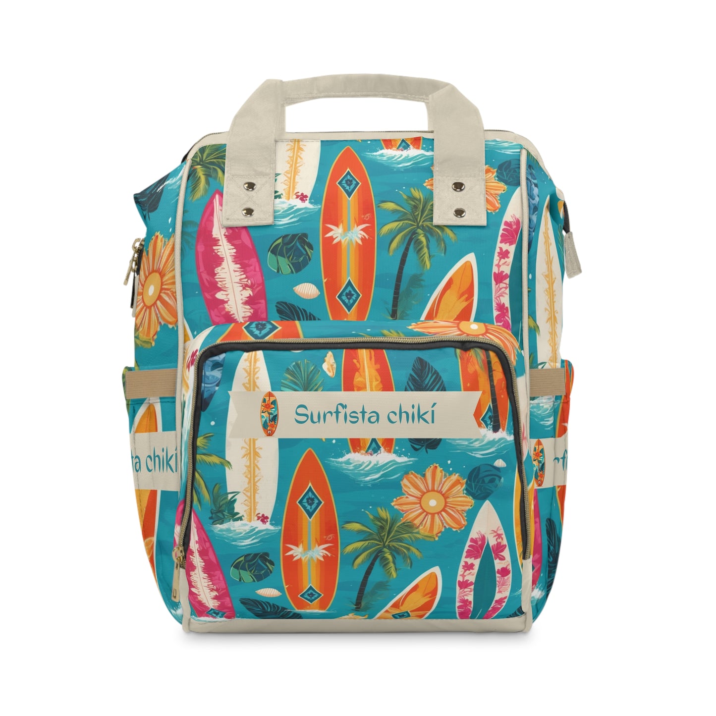Boys Diaper Bag Personalized Aruba Baby Bag Surfboards Tropical Beach Waterproof Backpack