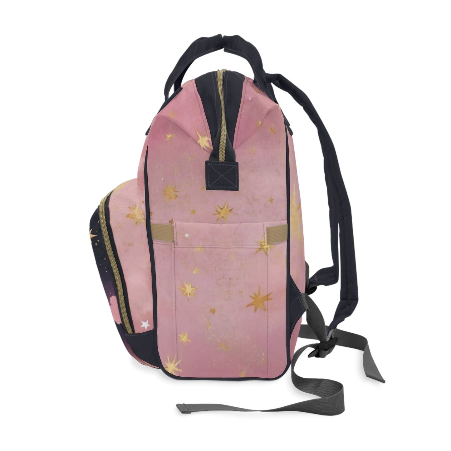 Girls Diaper Bag Personalized Arabic Baby Bag Habibti Al Saghira Little Darling Pink Moon and Stars