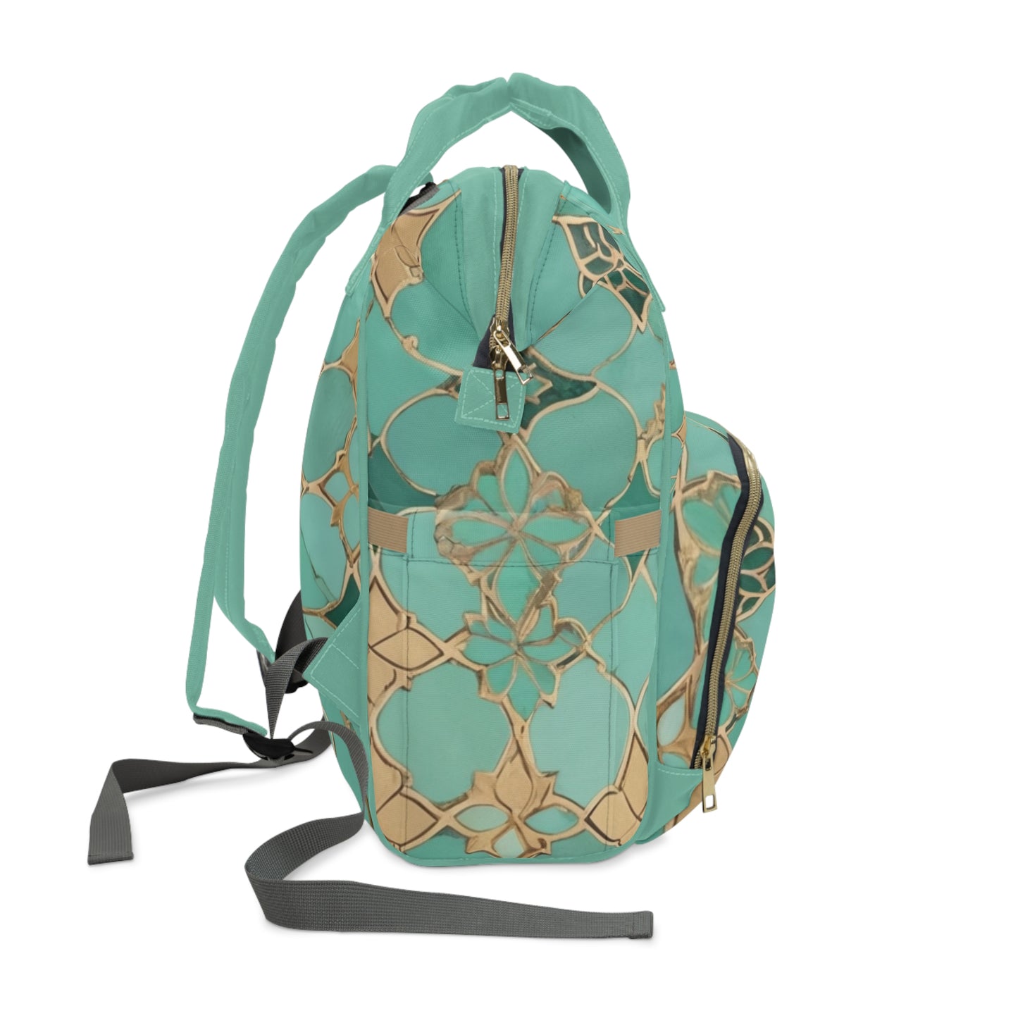 Girls Diaper Bag Personalized Arabic Baby Bag Amira Saghira Little Princess Teal Gold Mosaic