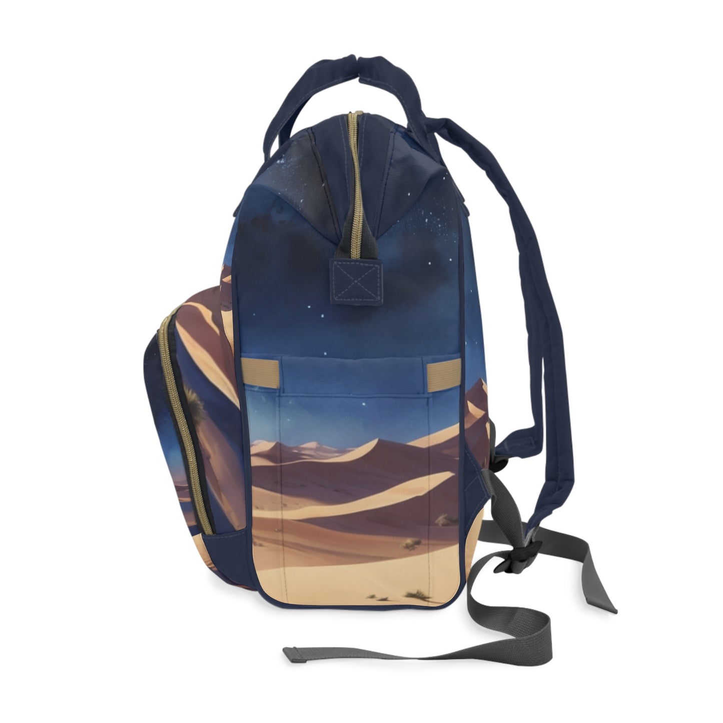 Boys Diaper Bag Personalized Arabic Baby Bag Habibi My Love Desert Night Blue and Gold Design