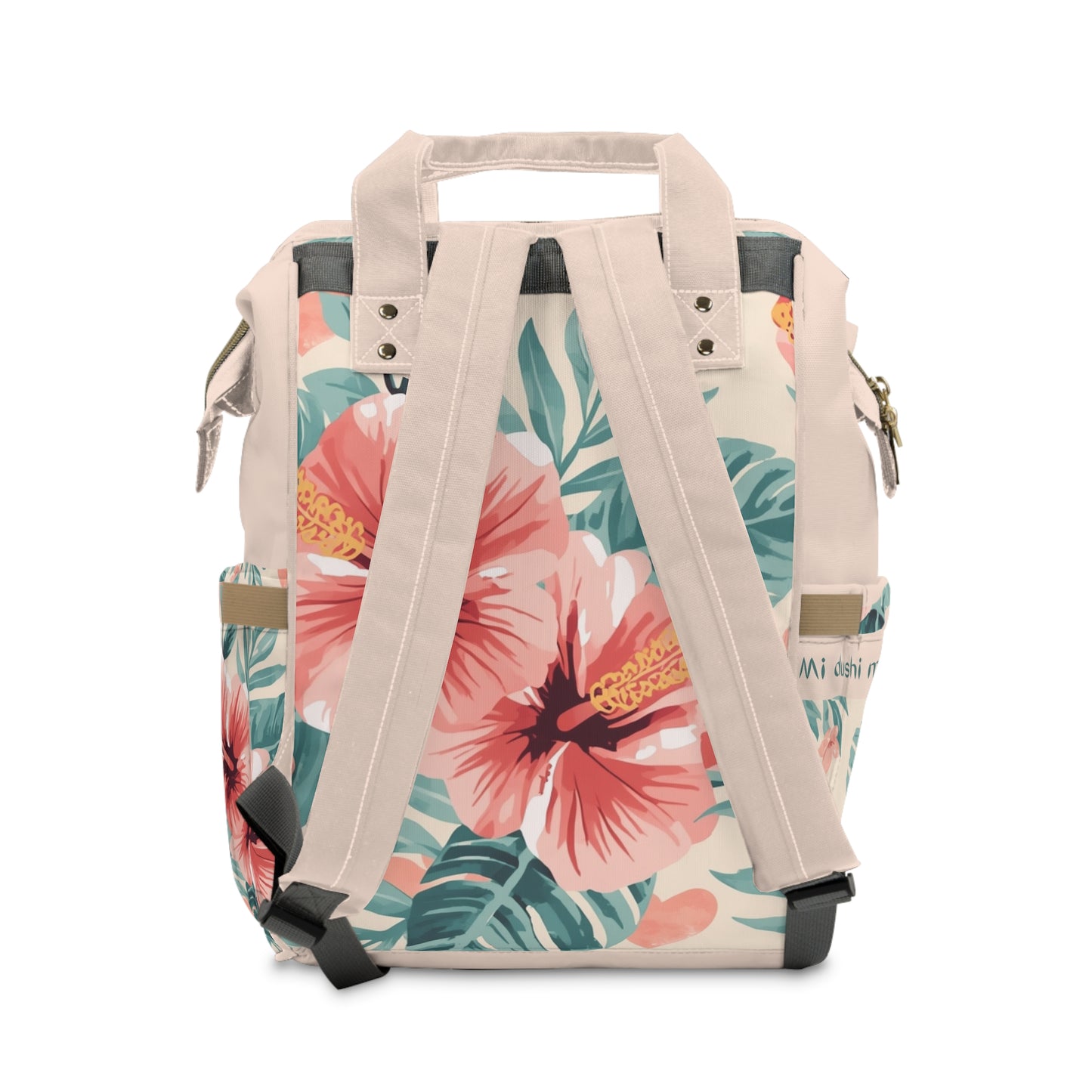 Girls Diaper Bag Personalized Aruba Baby Bag Tropical Hibiscus Waterproof Backpack
