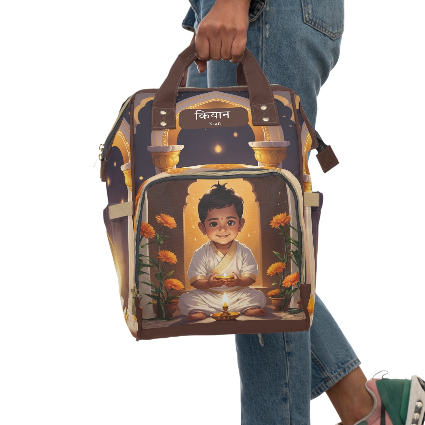Kian India Baby Bag – Personalized Lantern & Temple Design