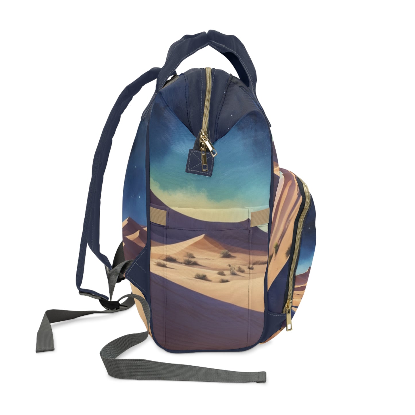 Boys Diaper Bag Personalized Arabic Baby Bag Habibi My Love Desert Night Blue and Gold Design